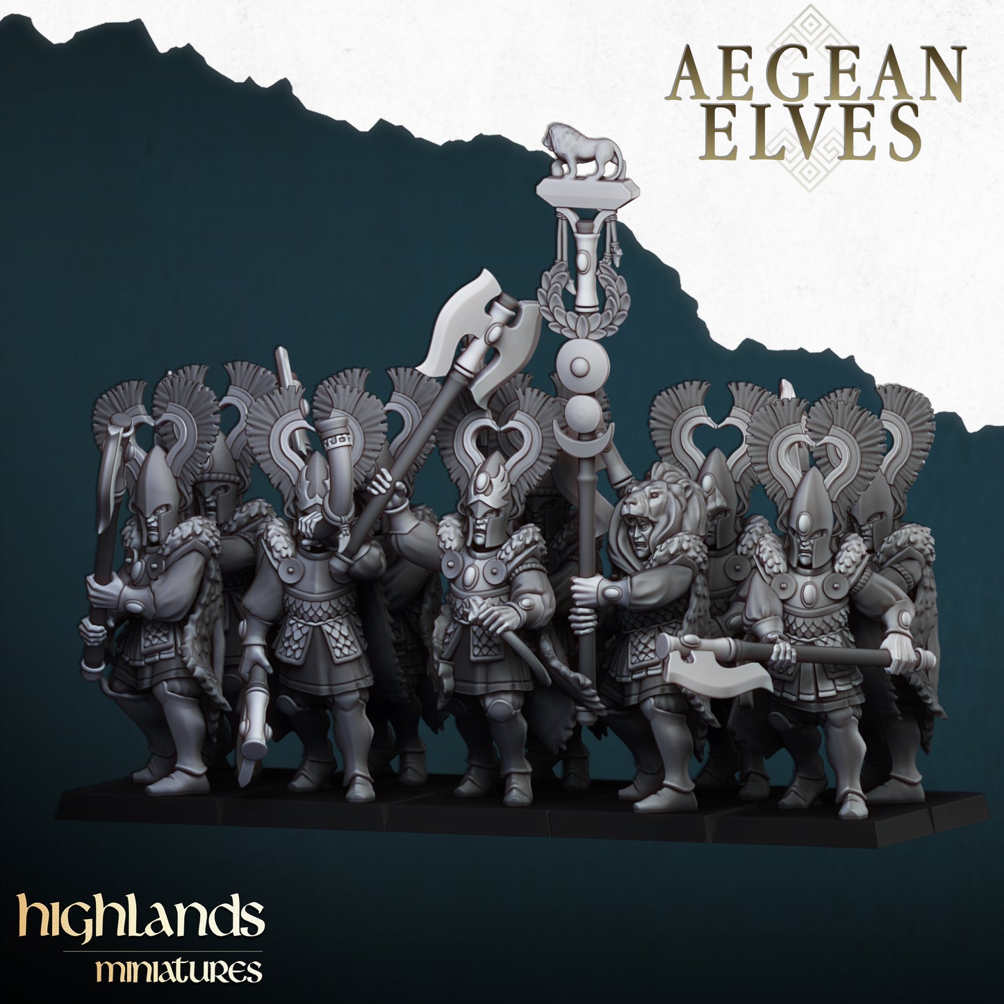 Miniatura Leones de Nemea Altos Elfos resina 28mm sin pintar - Drakholm