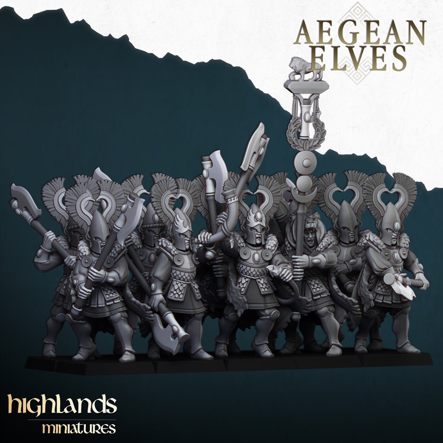 Miniatura Leones de Nemea Altos Elfos resina 28mm sin pintar - Drakholm