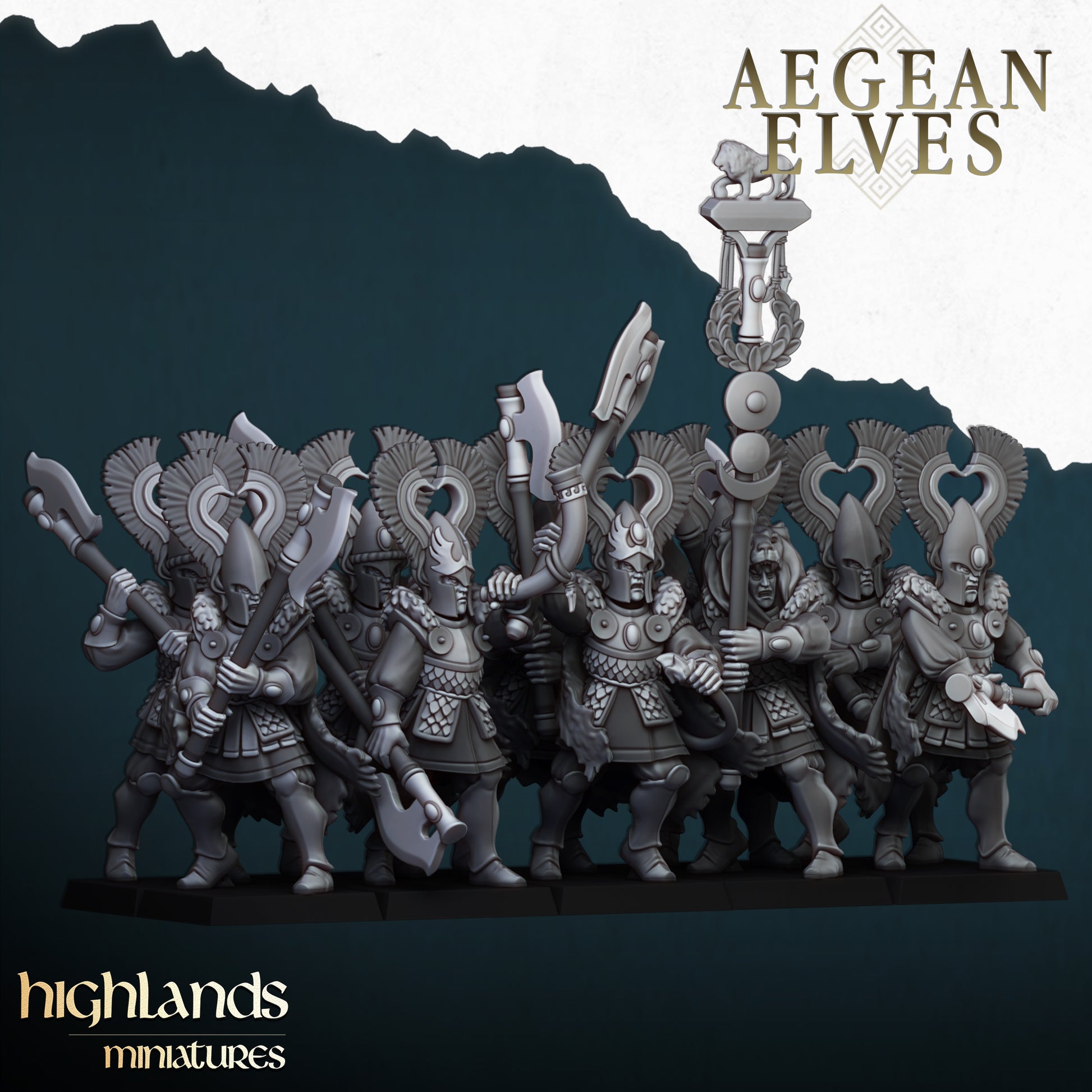 Miniatura Leones de Nemea Altos Elfos resina 28mm sin pintar - Drakholm