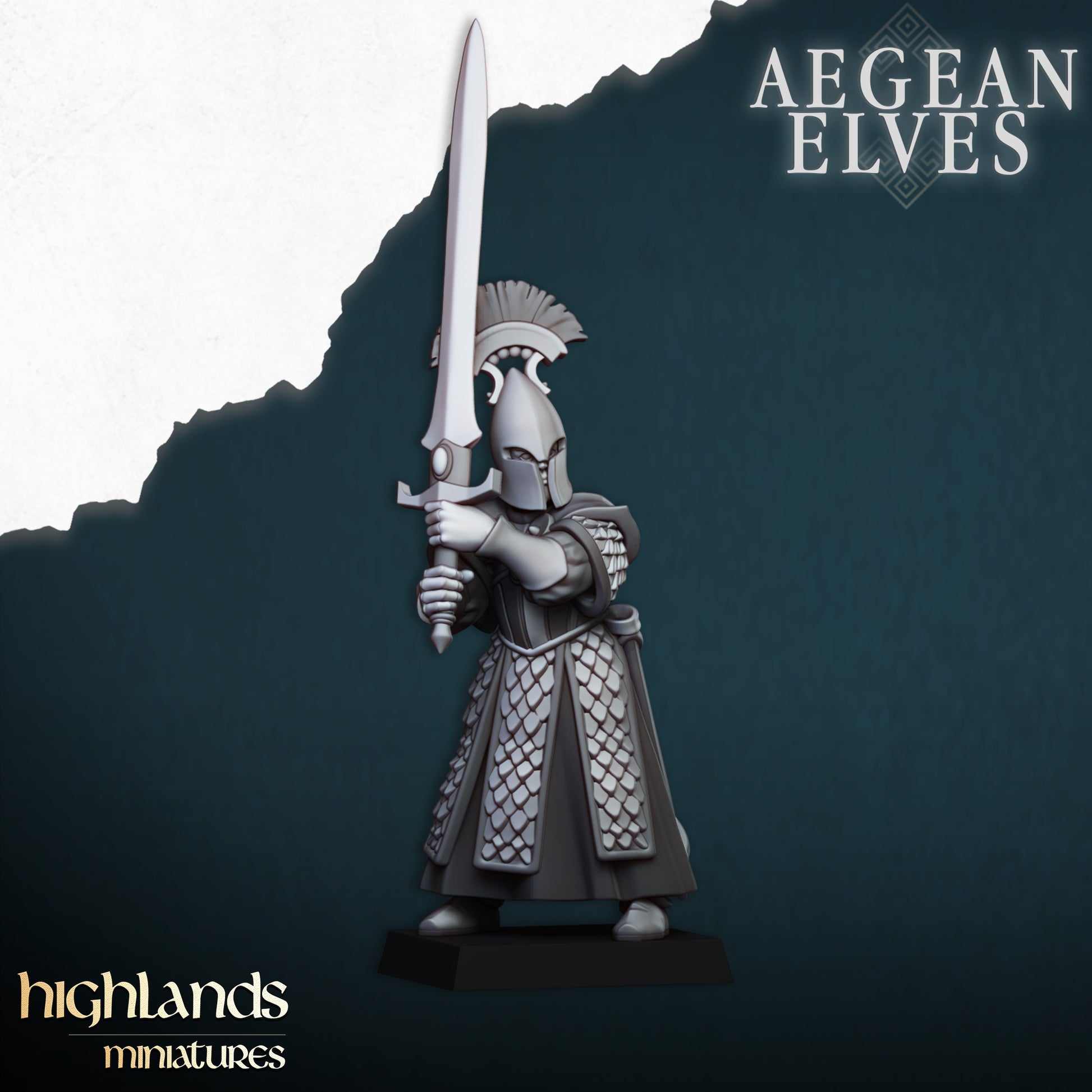 Miniatura Espadas de Mesara Altos Elfos resina 28mm sin pintar - Drakholm