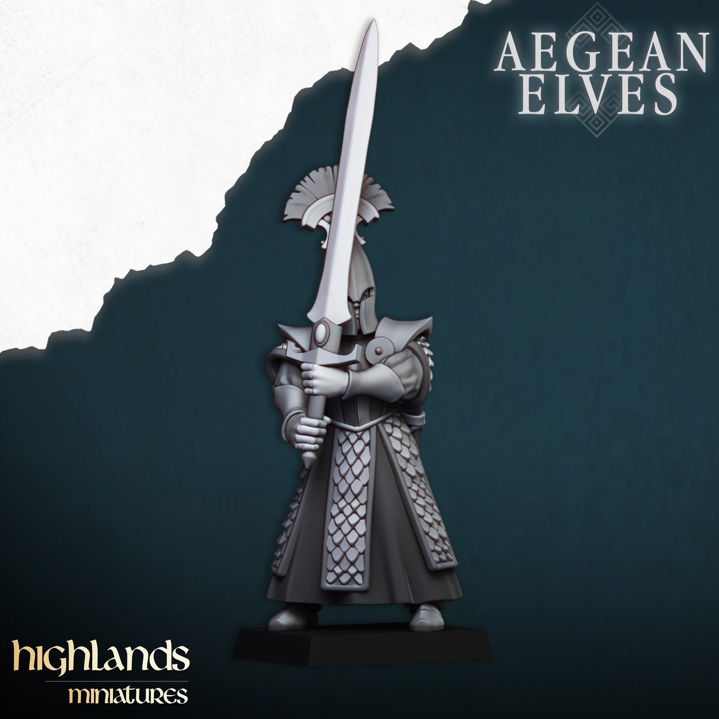 Miniatura Espadas de Mesara Altos Elfos resina 28mm sin pintar - Drakholm