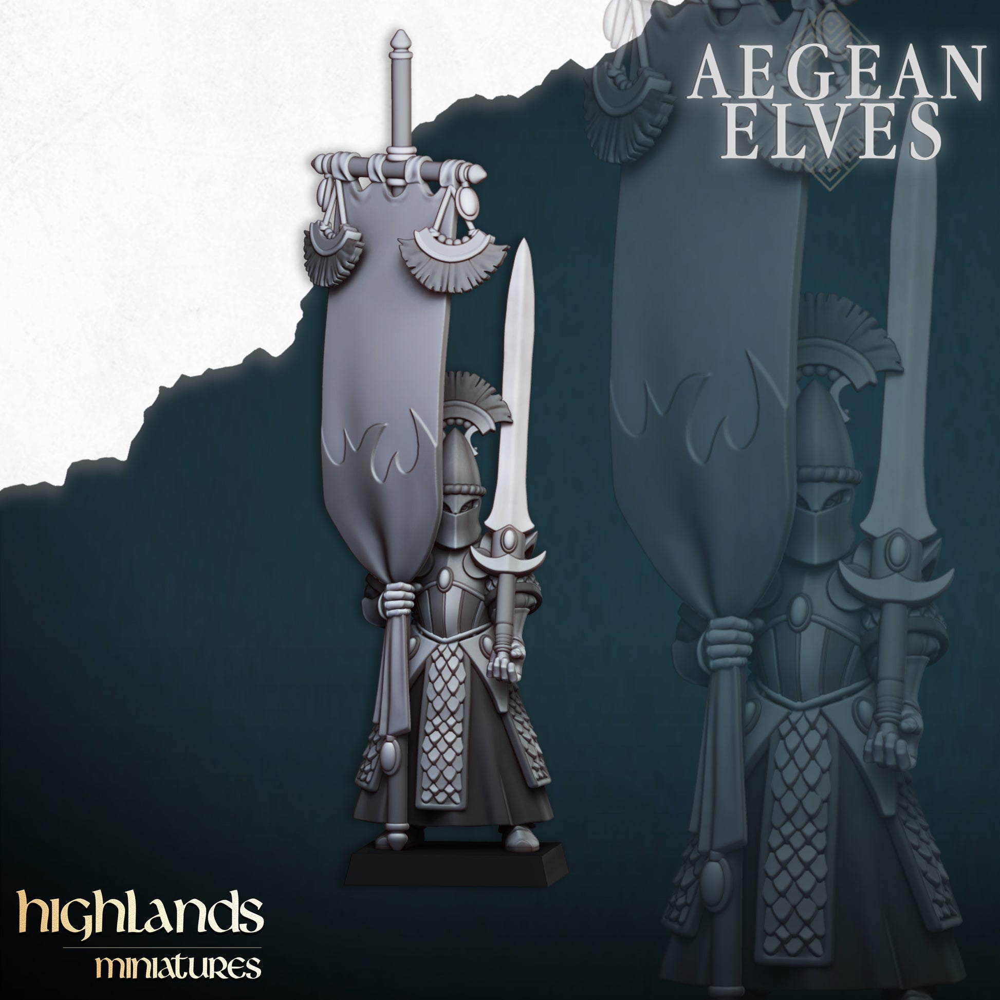 Miniatura Espadas de Mesara Altos Elfos resina 28mm sin pintar - Drakholm