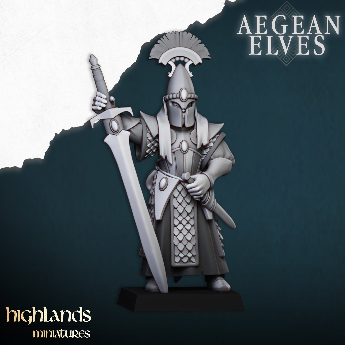 Miniatura Espadas de Mesara Altos Elfos resina 28mm sin pintar - Drakholm