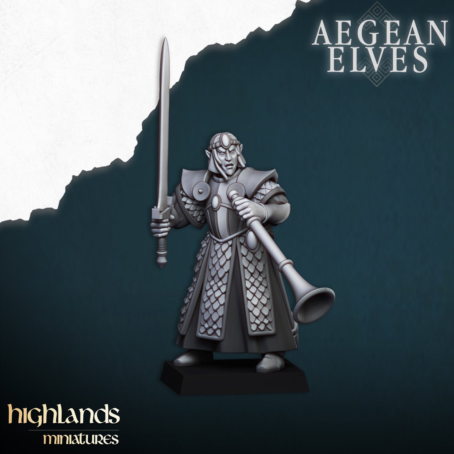 Miniatura Espadas de Mesara Altos Elfos resina 28mm sin pintar - Drakholm