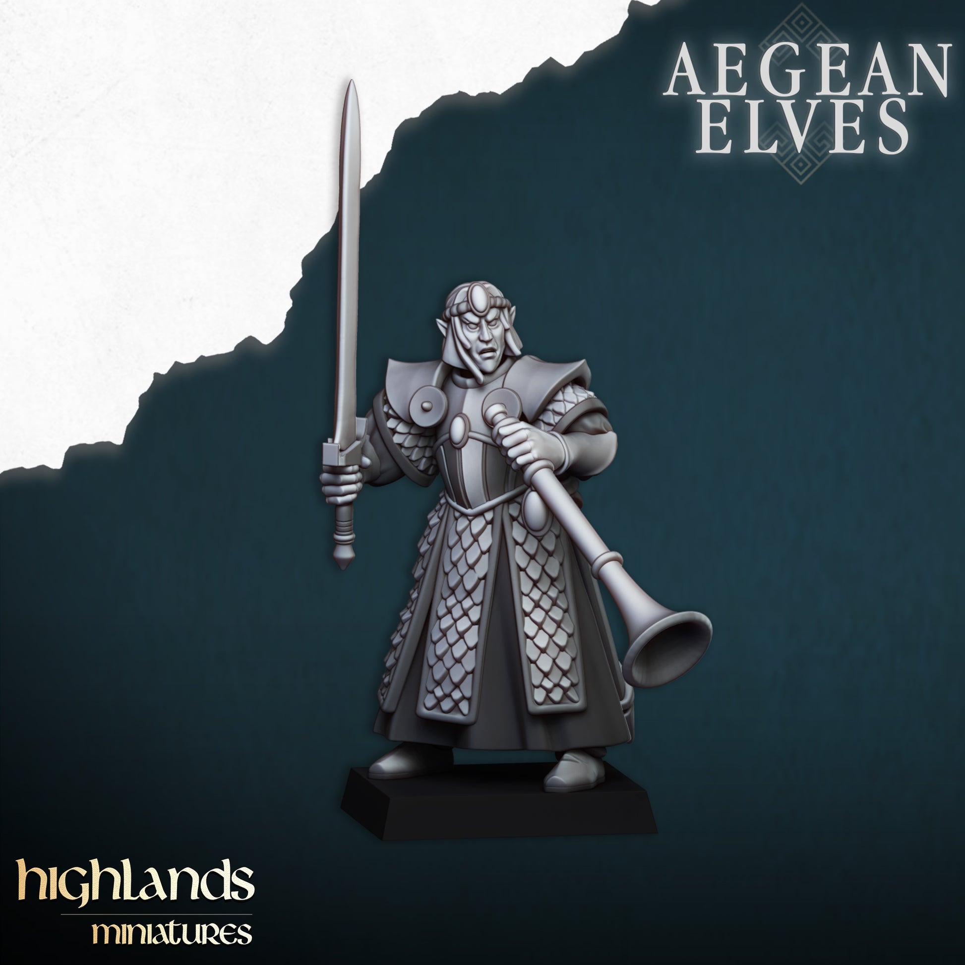 Miniatura Espadas de Mesara Altos Elfos resina 28mm sin pintar - Drakholm