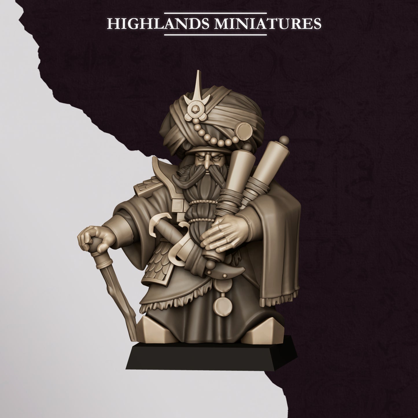 Miniatura Hechicero de Marduk Enanos Infernales resina 28mm sin pintar - Drakholm