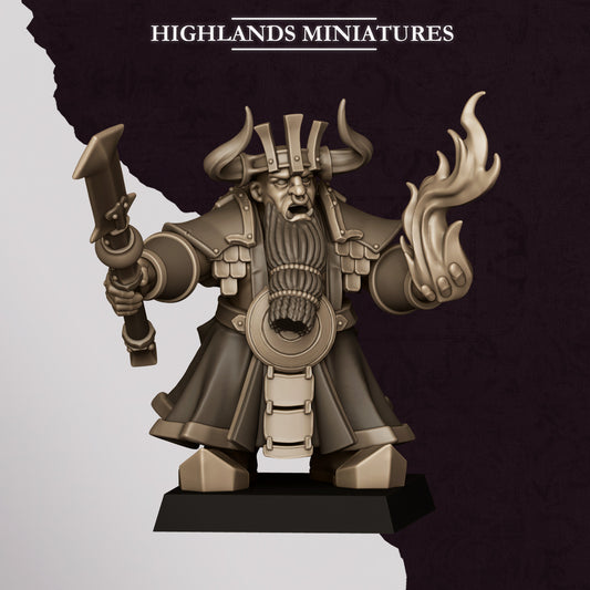 Miniatura Hechicero de Marduk v2 Enanos Infernales resina 28mm sin pintar - Drakholm