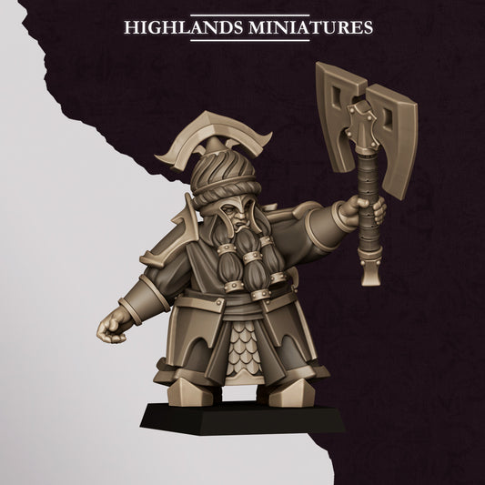 Miniatura Comandante de Marduk I Enanos Infernales resina 28mm sin pintar - Drakholm