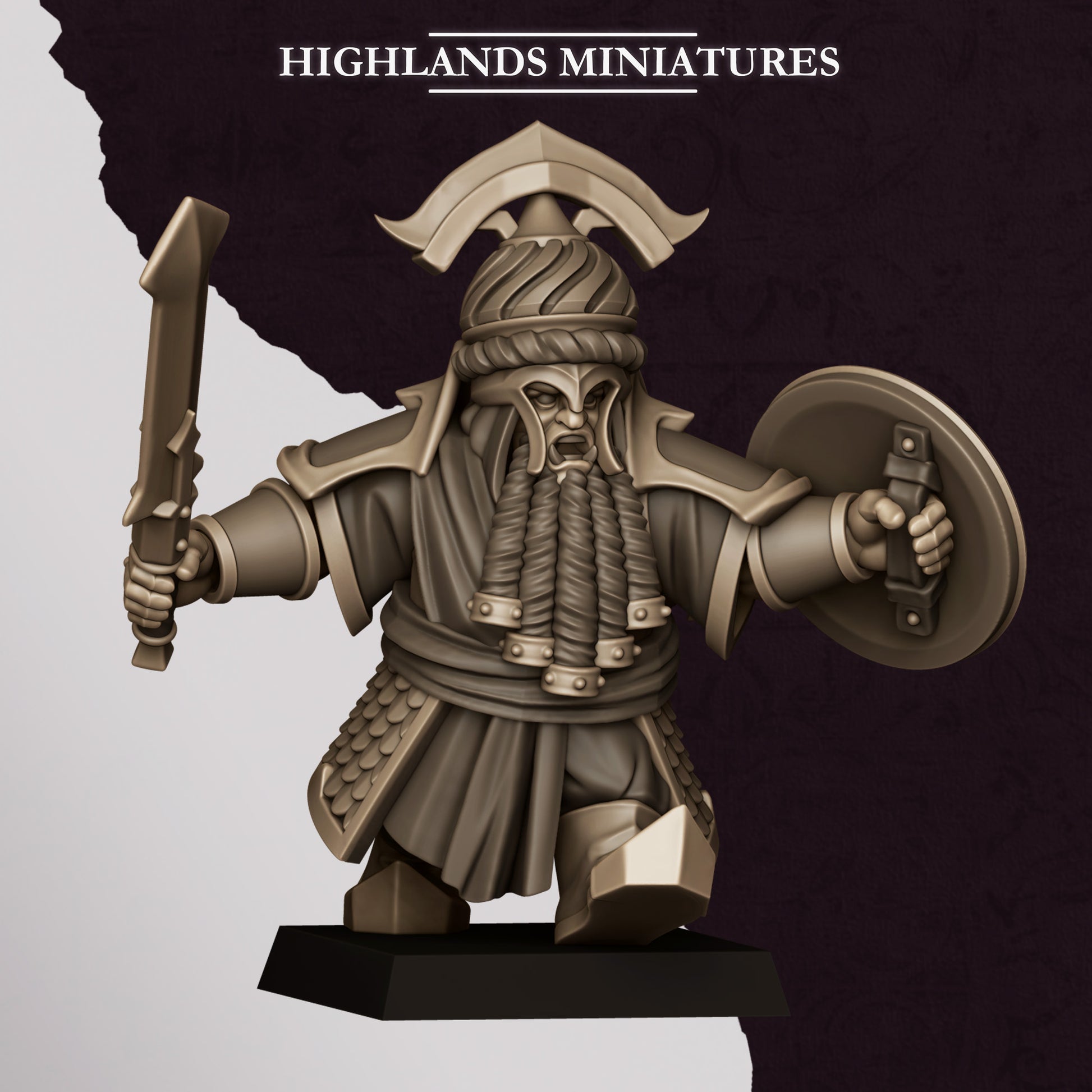 Miniatura Comandante de Marduk II Enanos Infernales resina 28mm sin pintar - Drakholm