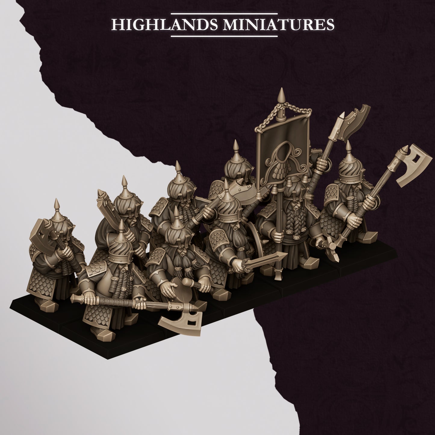 Miniatura Guerreros de Marduk Enanos Infernales resina 28mm sin pintar - Drakholm