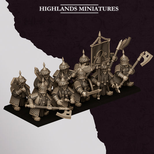 Miniatura Guerreros de Marduk Enanos Infernales resina 28mm sin pintar - Drakholm