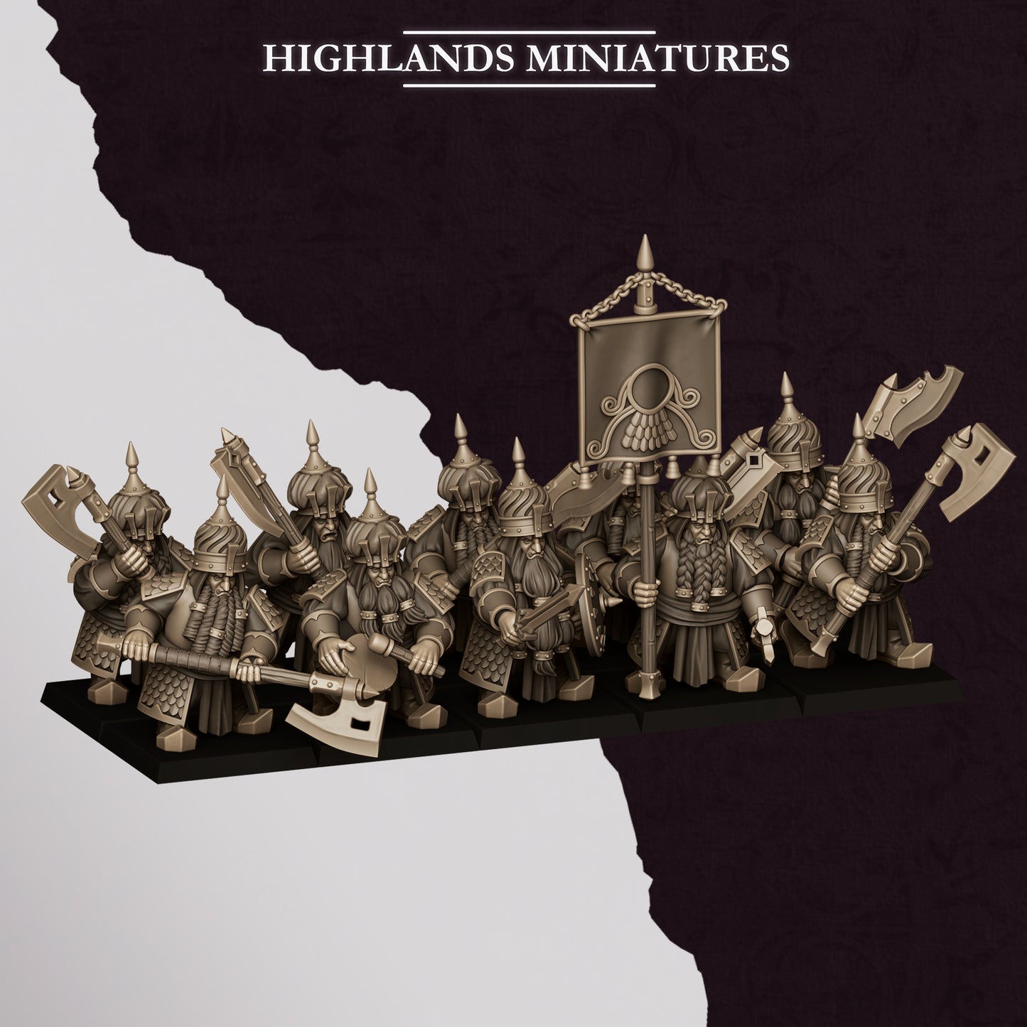 Miniatura Guerreros de Marduk Enanos Infernales resina 28mm sin pintar - Drakholm