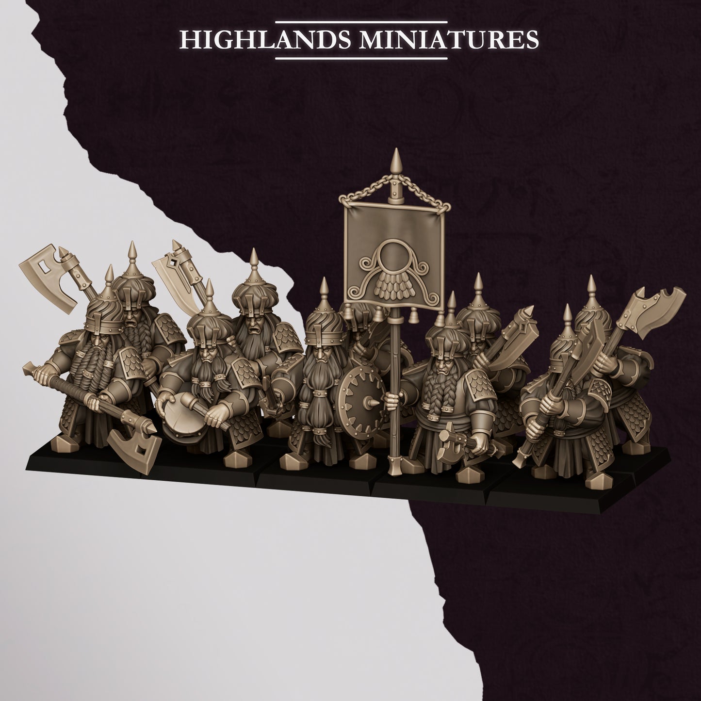 Miniatura Guerreros de Marduk Enanos Infernales resina 28mm sin pintar - Drakholm