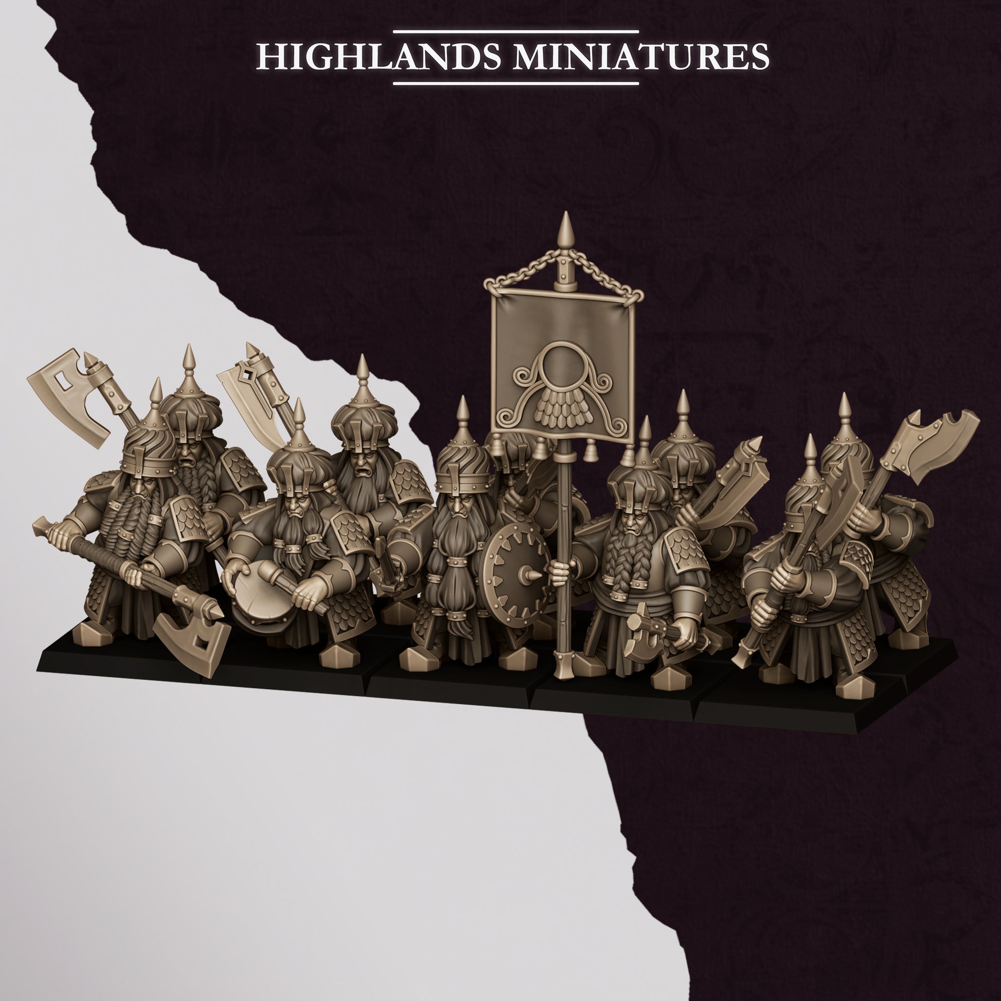 Miniatura Guerreros de Marduk Enanos Infernales resina 28mm sin pintar - Drakholm