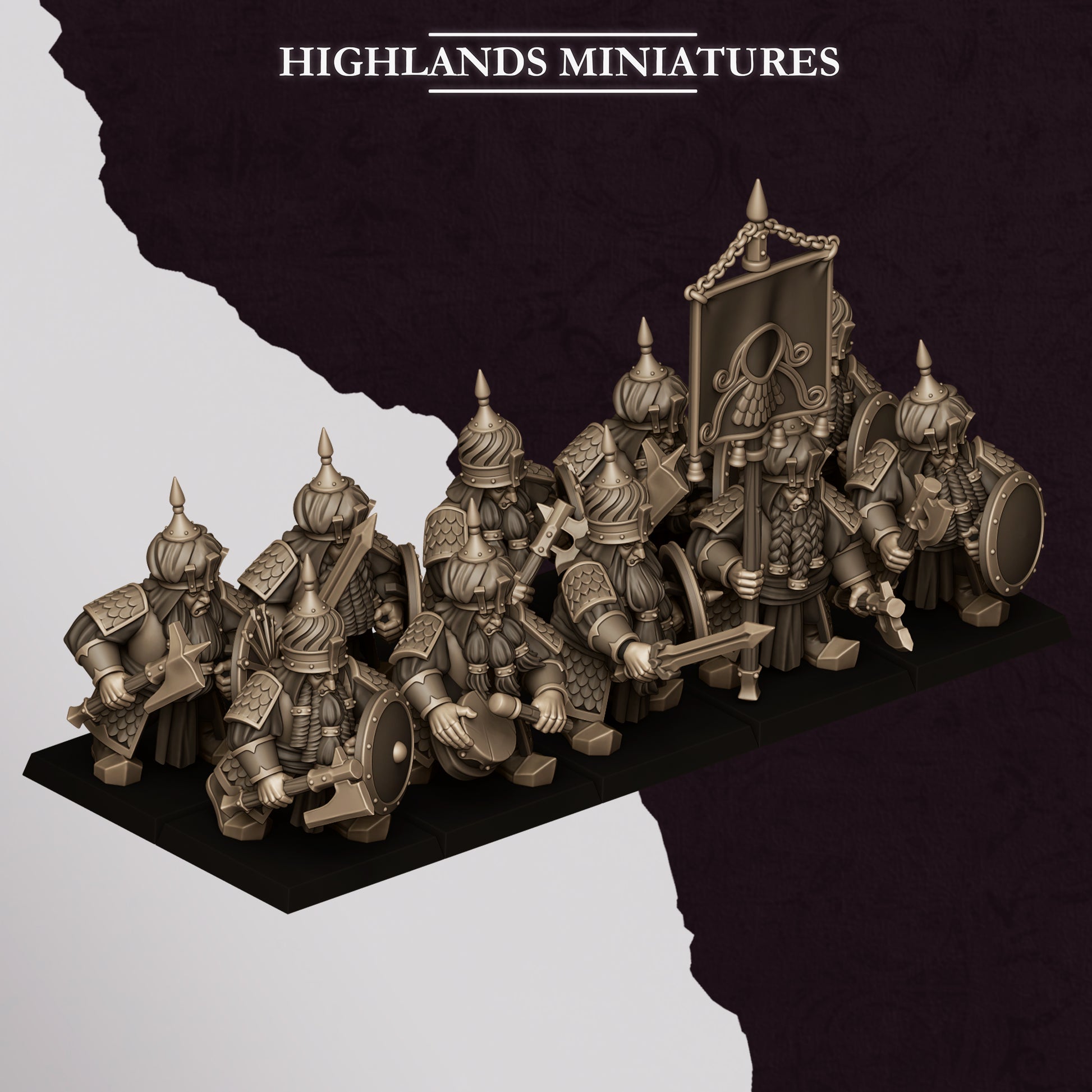 Miniatura Guerreros de Marduk Enanos Infernales resina 28mm sin pintar - Drakholm