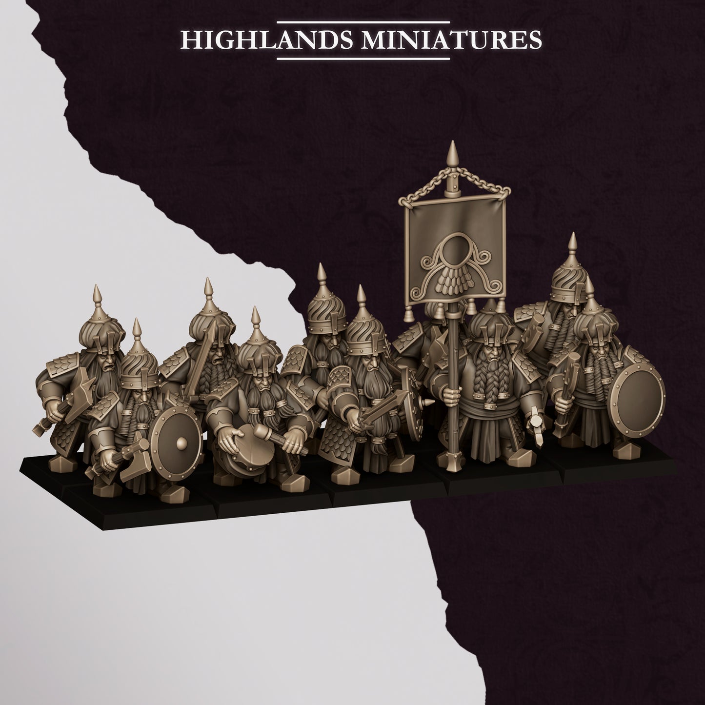 Miniatura Guerreros de Marduk Enanos Infernales resina 28mm sin pintar - Drakholm