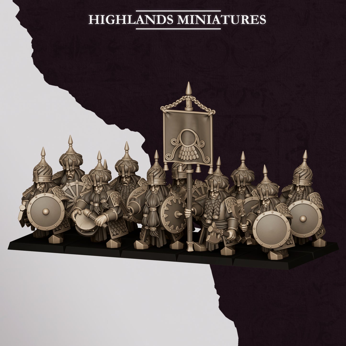 Miniatura Guerreros de Marduk Enanos Infernales resina 28mm sin pintar - Drakholm