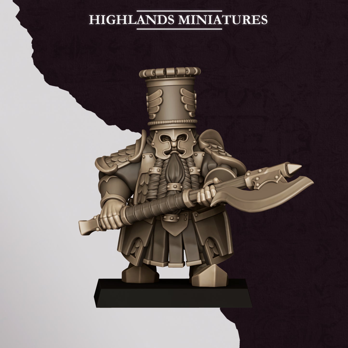 Miniatura Guardia Pesada de Marduk Enanos Infernales resina 28mm sin pintar - Drakholm