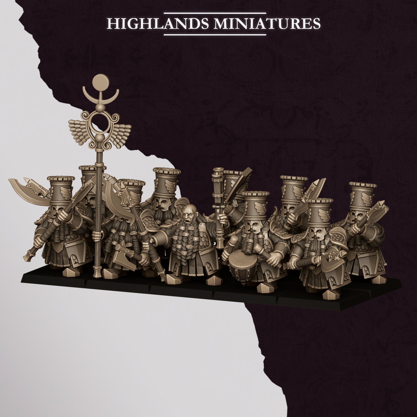 Miniatura Guardia Pesada de Marduk Enanos Infernales resina 28mm sin pintar - Drakholm