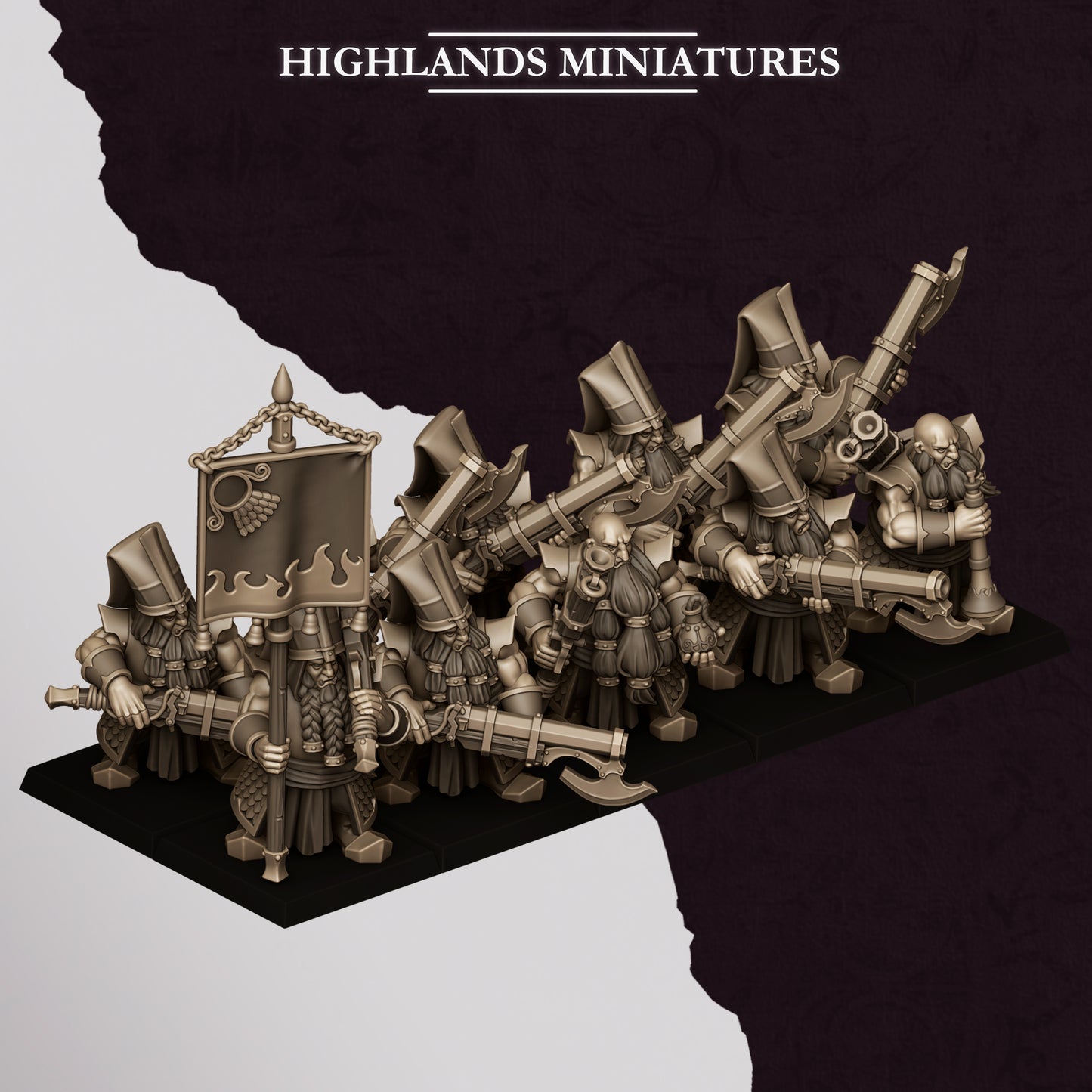 Miniatura Tiradores de Marduk Enanos Infernales resina 28mm sin pintar - Drakholm