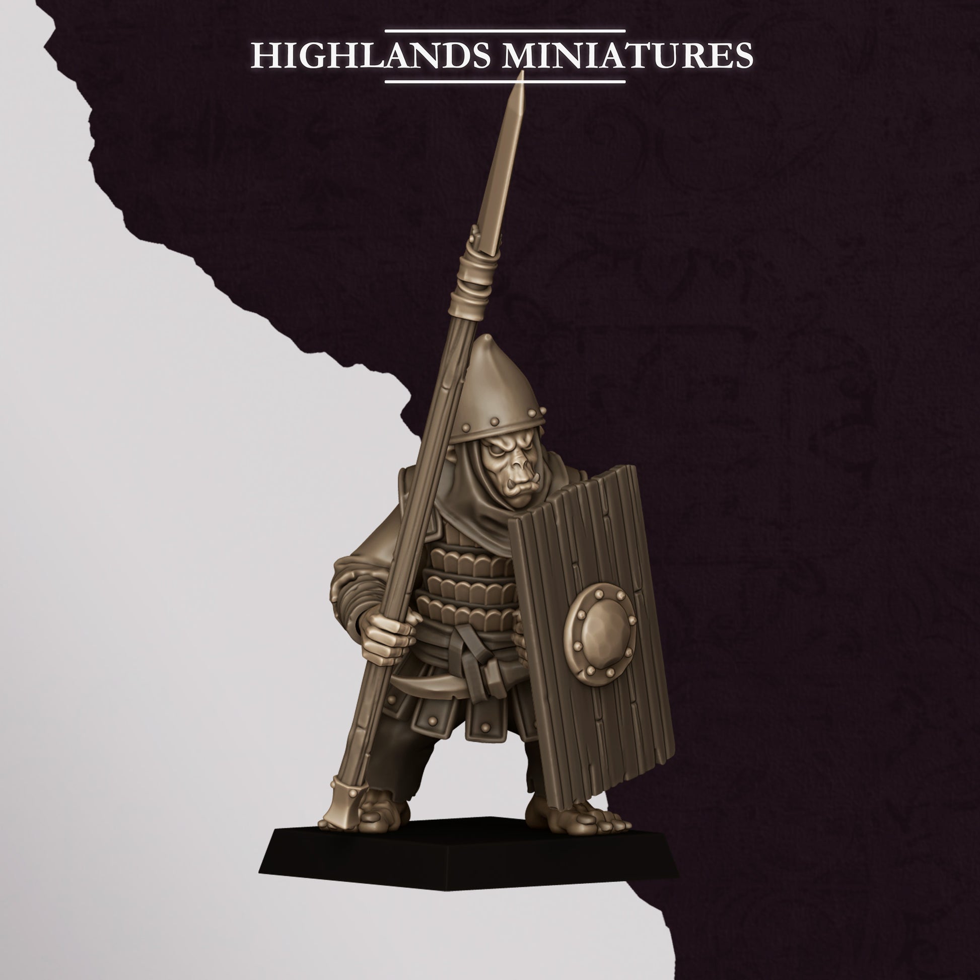 Miniatura Lanceros Hobgoblin Enanos Infernales resina 28mm sin pintar - Drakholm