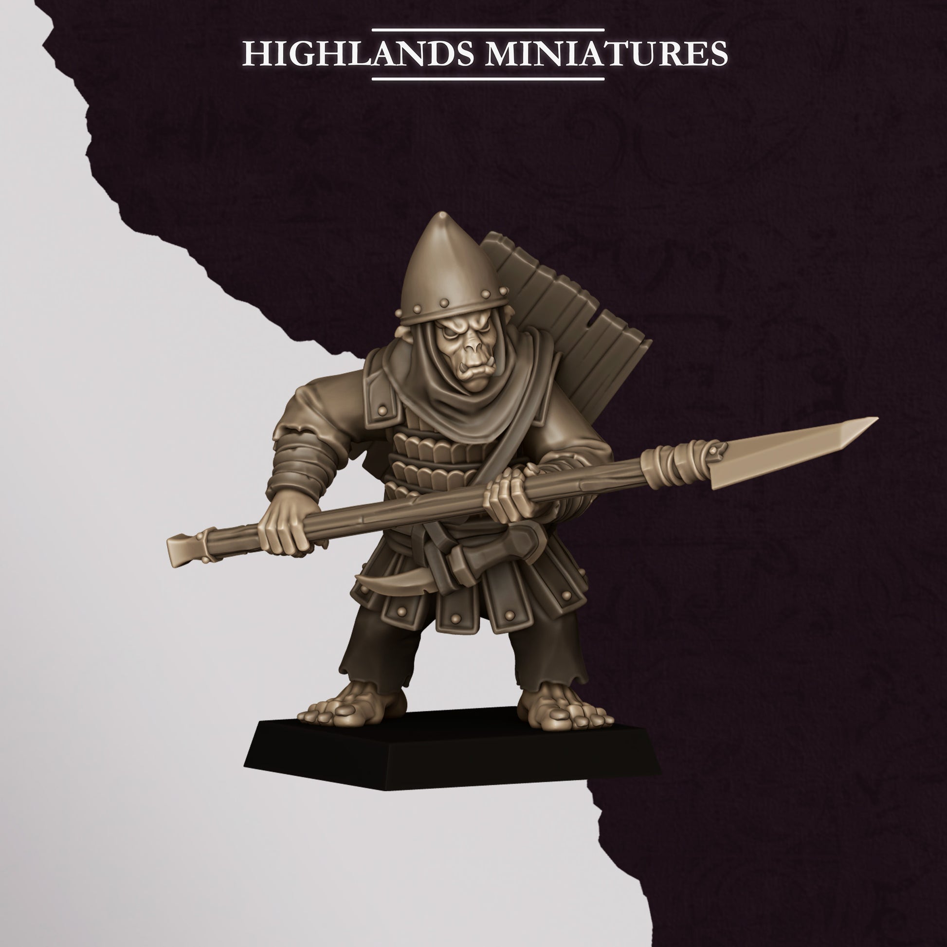 Miniatura Lanceros Hobgoblin Enanos Infernales resina 28mm sin pintar - Drakholm
