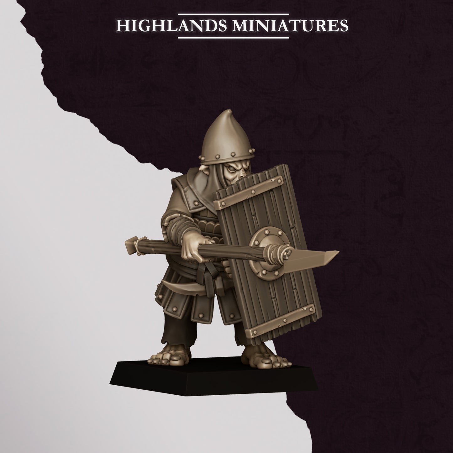 Miniatura Lanceros Hobgoblin Enanos Infernales resina 28mm sin pintar - Drakholm