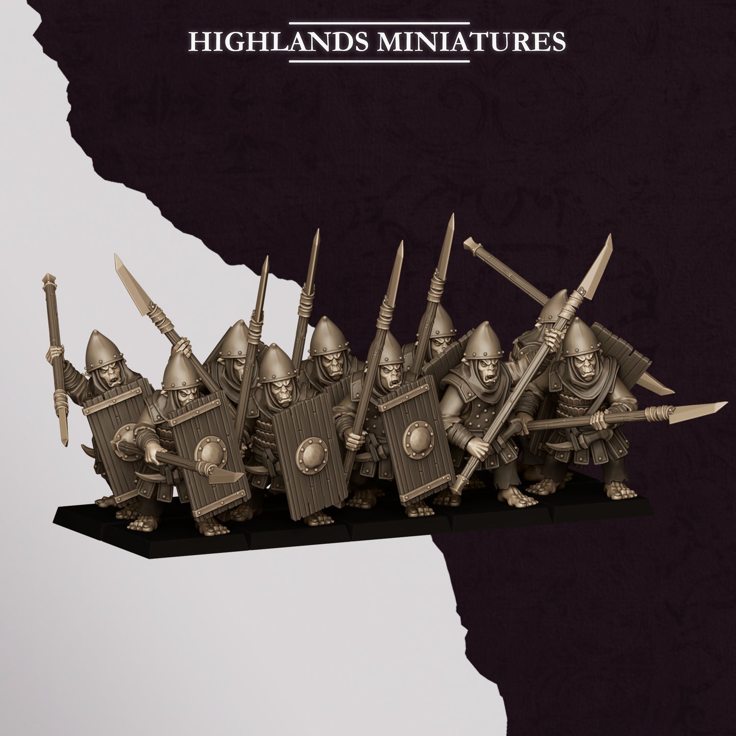 Miniatura Lanceros Hobgoblin Enanos Infernales resina 28mm sin pintar - Drakholm
