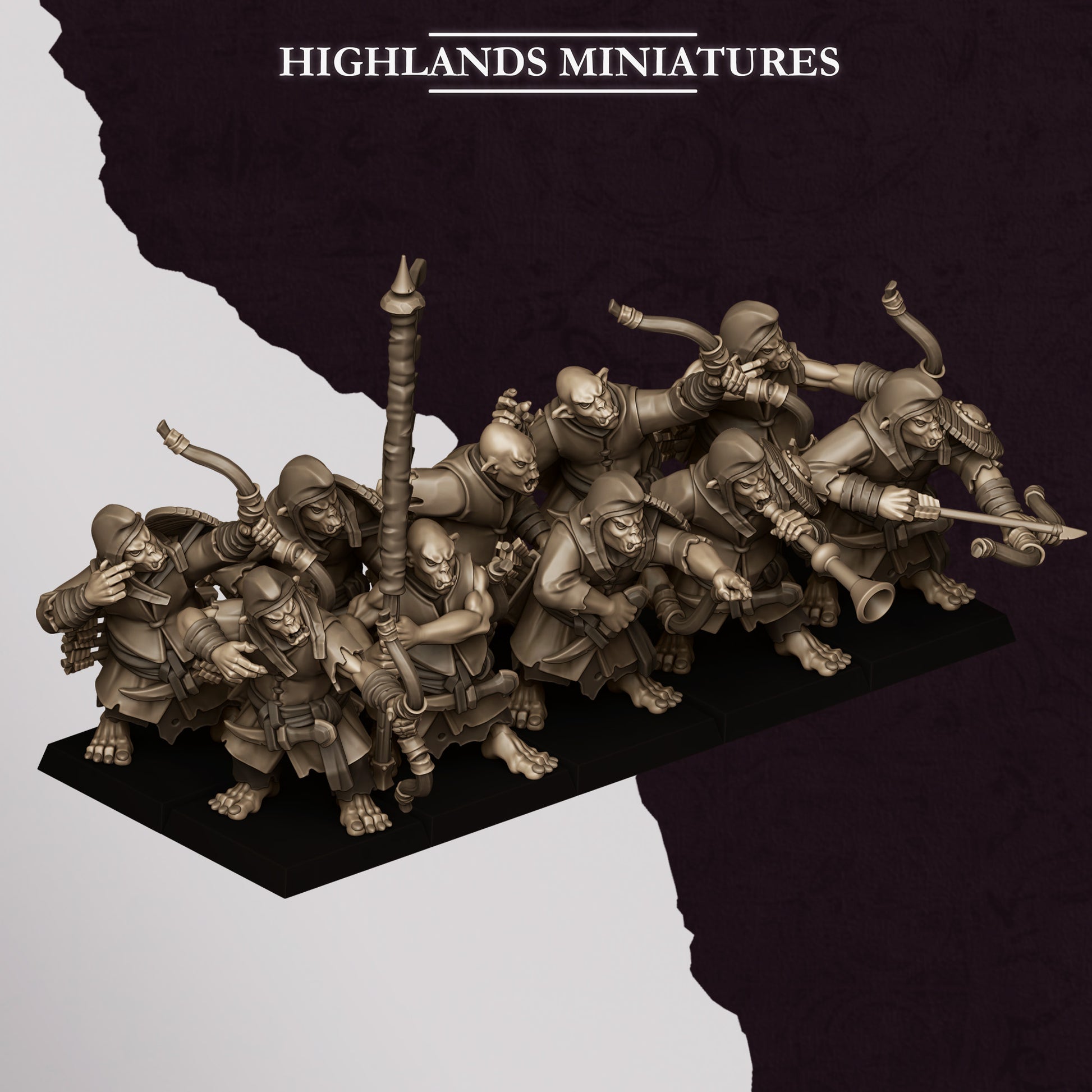 Miniatura Arqueros Hobgoblin Enanos Infernales resina 28mm sin pintar - Drakholm
