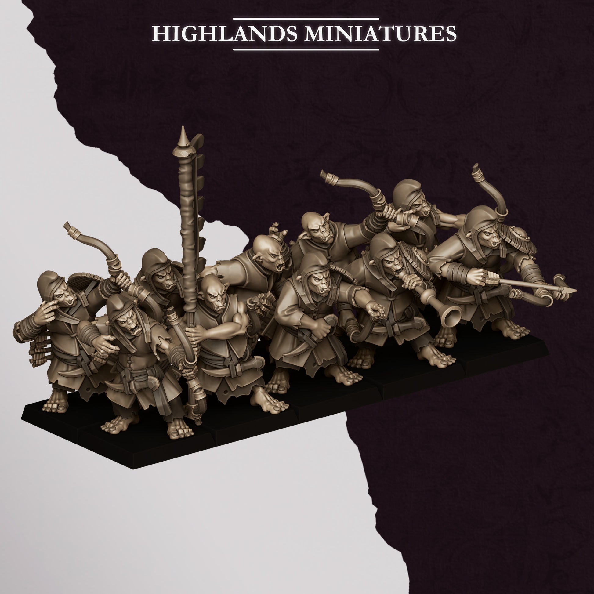 Miniatura Arqueros Hobgoblin Enanos Infernales resina 28mm sin pintar - Drakholm