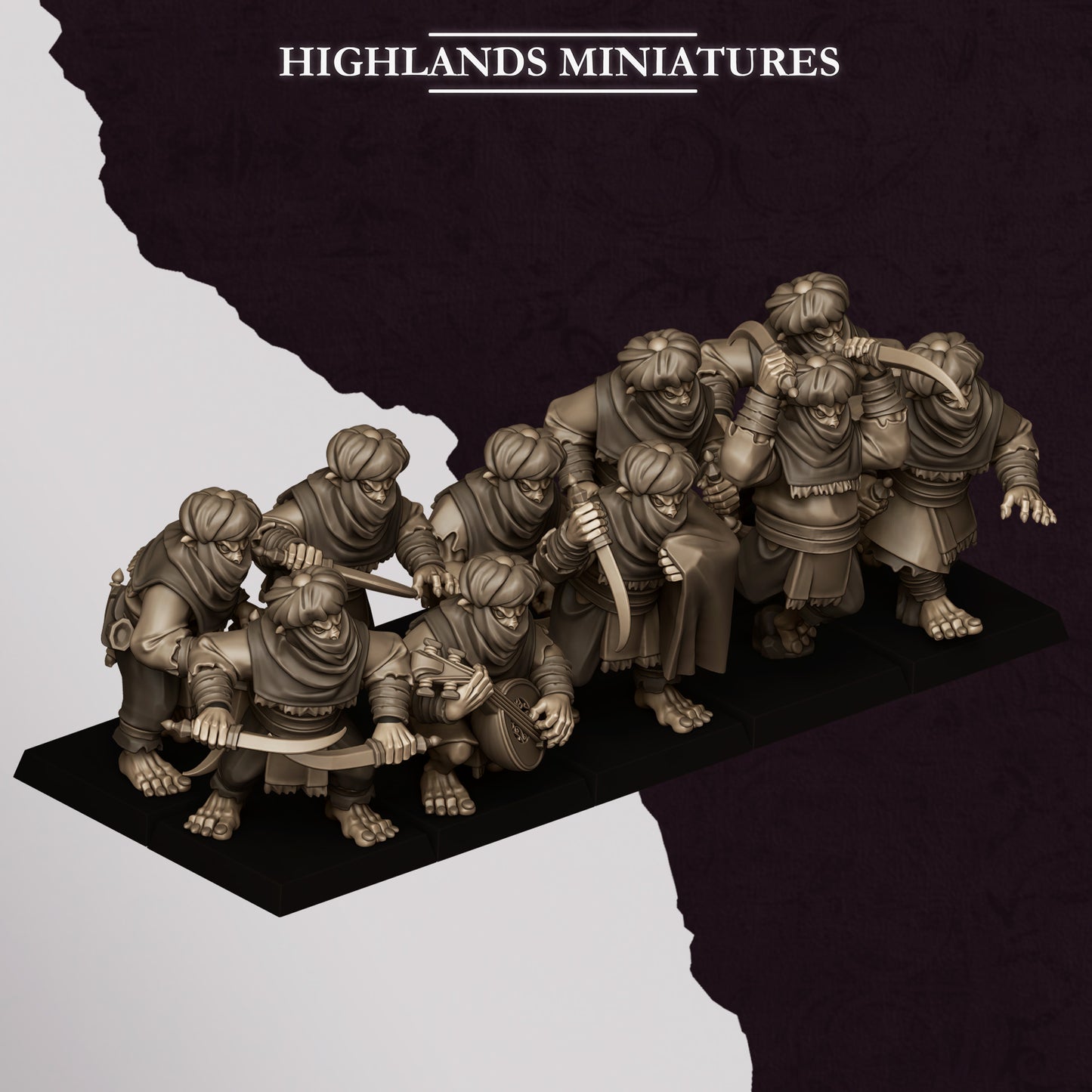 Miniatura Apuñaladores Hobgoblin Enanos Infernales resina 28mm sin pintar - Drakholm