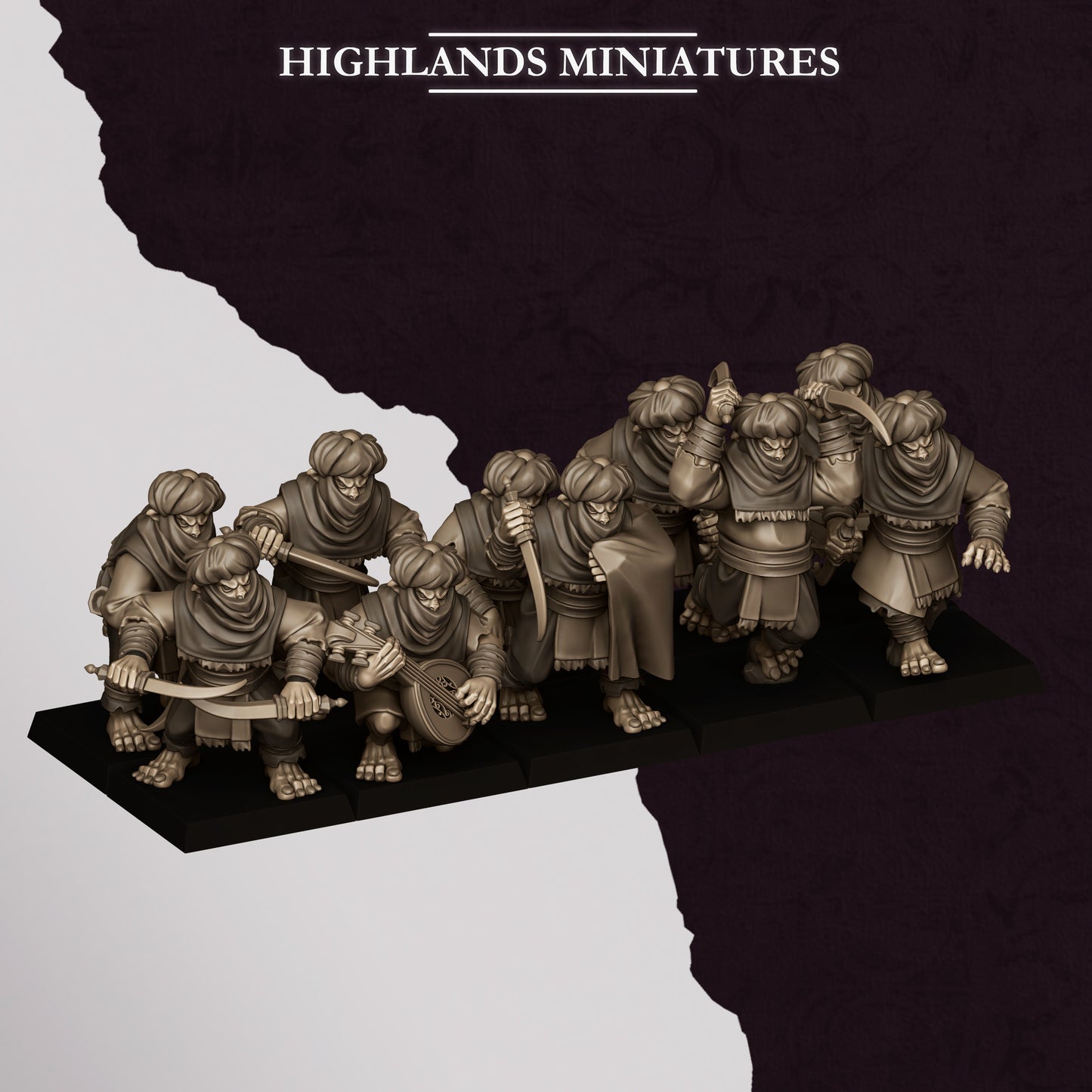 Miniatura Apuñaladores Hobgoblin Enanos Infernales resina 28mm sin pintar - Drakholm