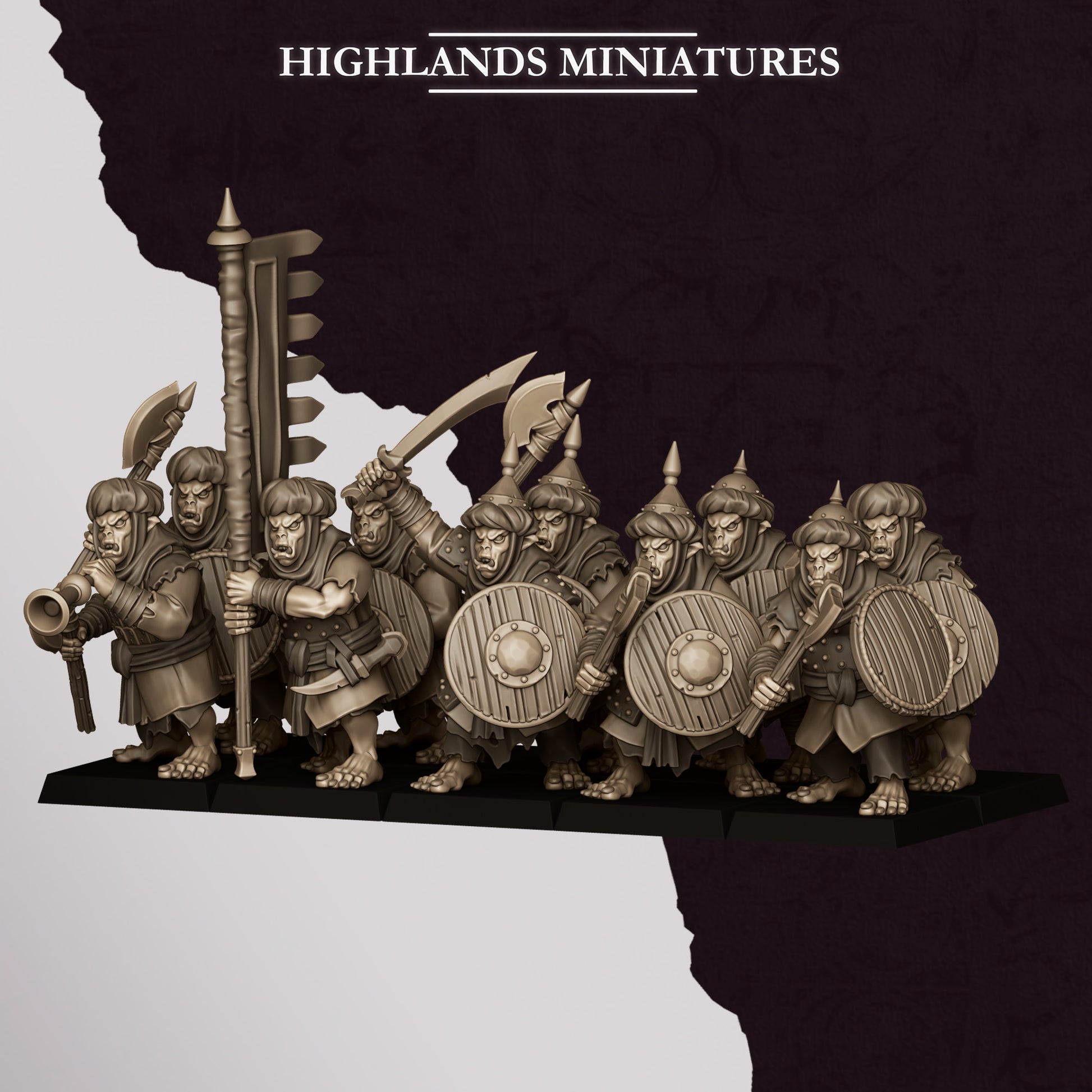 Miniatura Guerreros Hobgoblin Enanos Infernales resina 28mm sin pintar - Drakholm