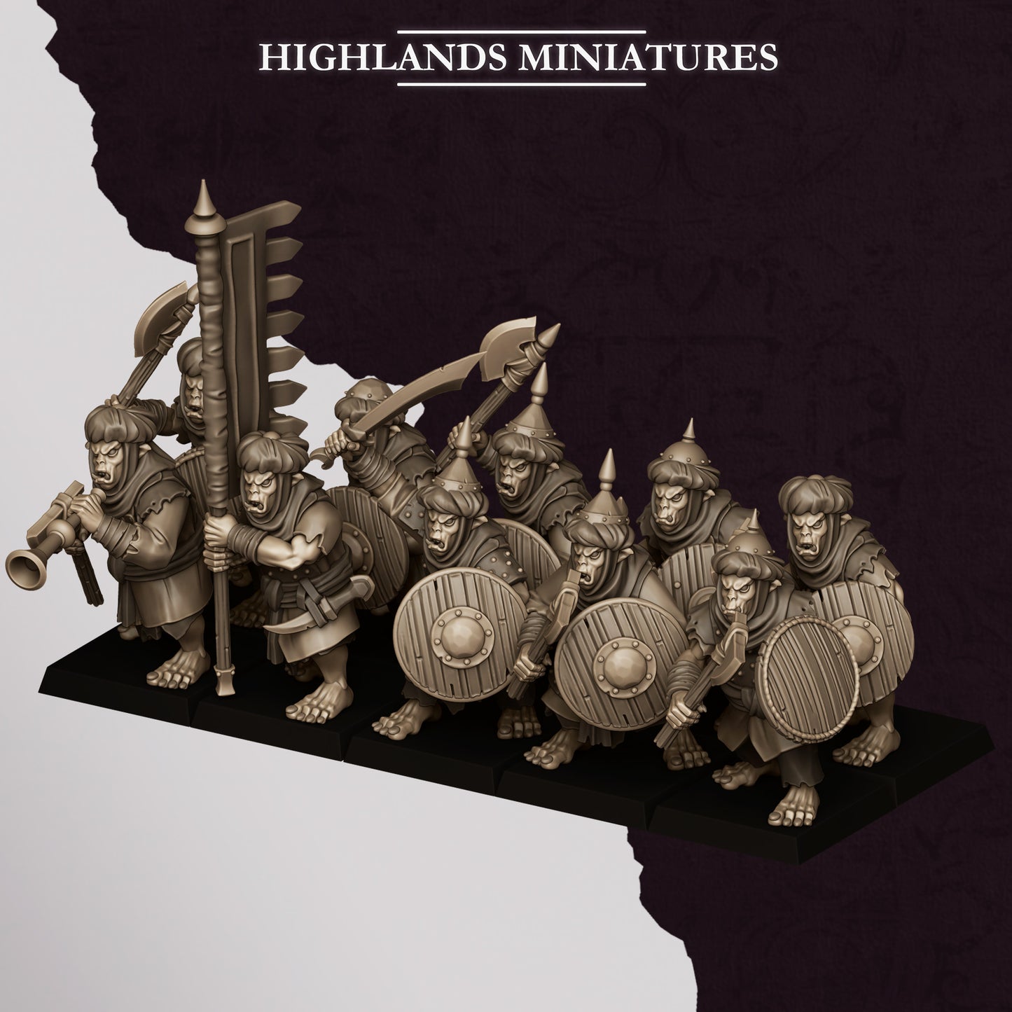 Miniatura Guerreros Hobgoblin Enanos Infernales resina 28mm sin pintar - Drakholm