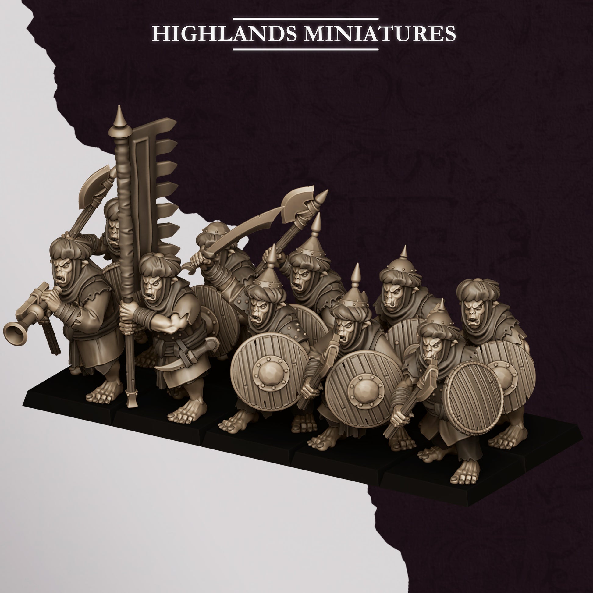 Miniatura Guerreros Hobgoblin Enanos Infernales resina 28mm sin pintar - Drakholm
