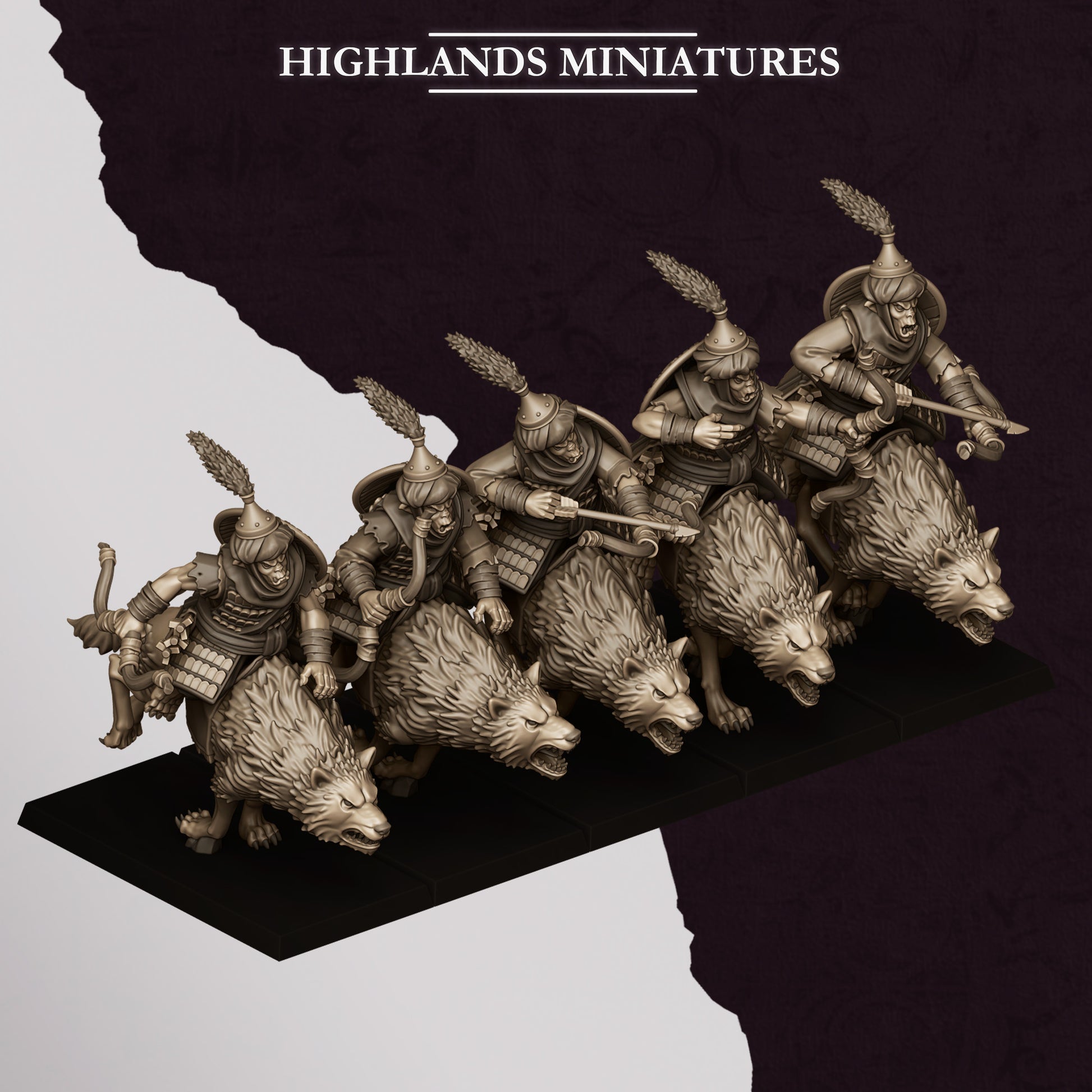 Miniatura Jinetes Hobgoblin Enanos Infernales resina 28mm sin pintar - Drakholm