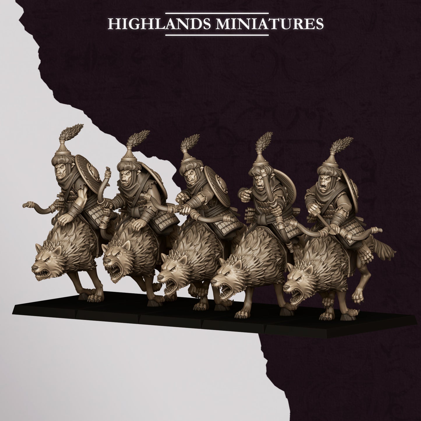 Miniatura Jinetes Hobgoblin Enanos Infernales resina 28mm sin pintar - Drakholm