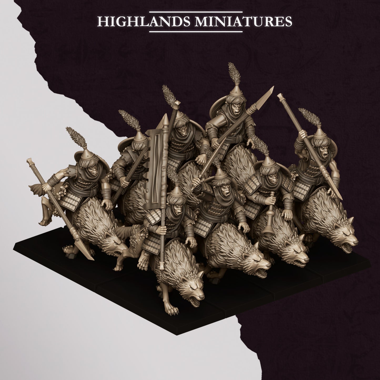 Miniatura Jinetes Hobgoblin Enanos Infernales resina 28mm sin pintar - Drakholm