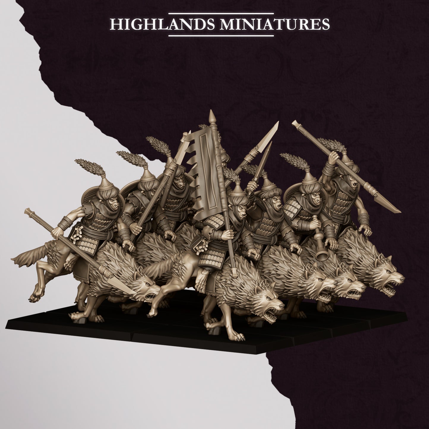 Miniatura Jinetes Hobgoblin Enanos Infernales resina 28mm sin pintar - Drakholm
