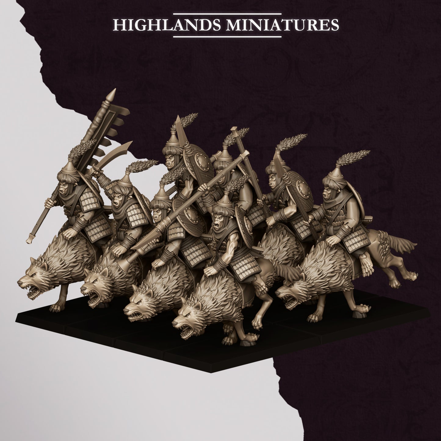 Miniatura Jinetes Hobgoblin Enanos Infernales resina 28mm sin pintar - Drakholm