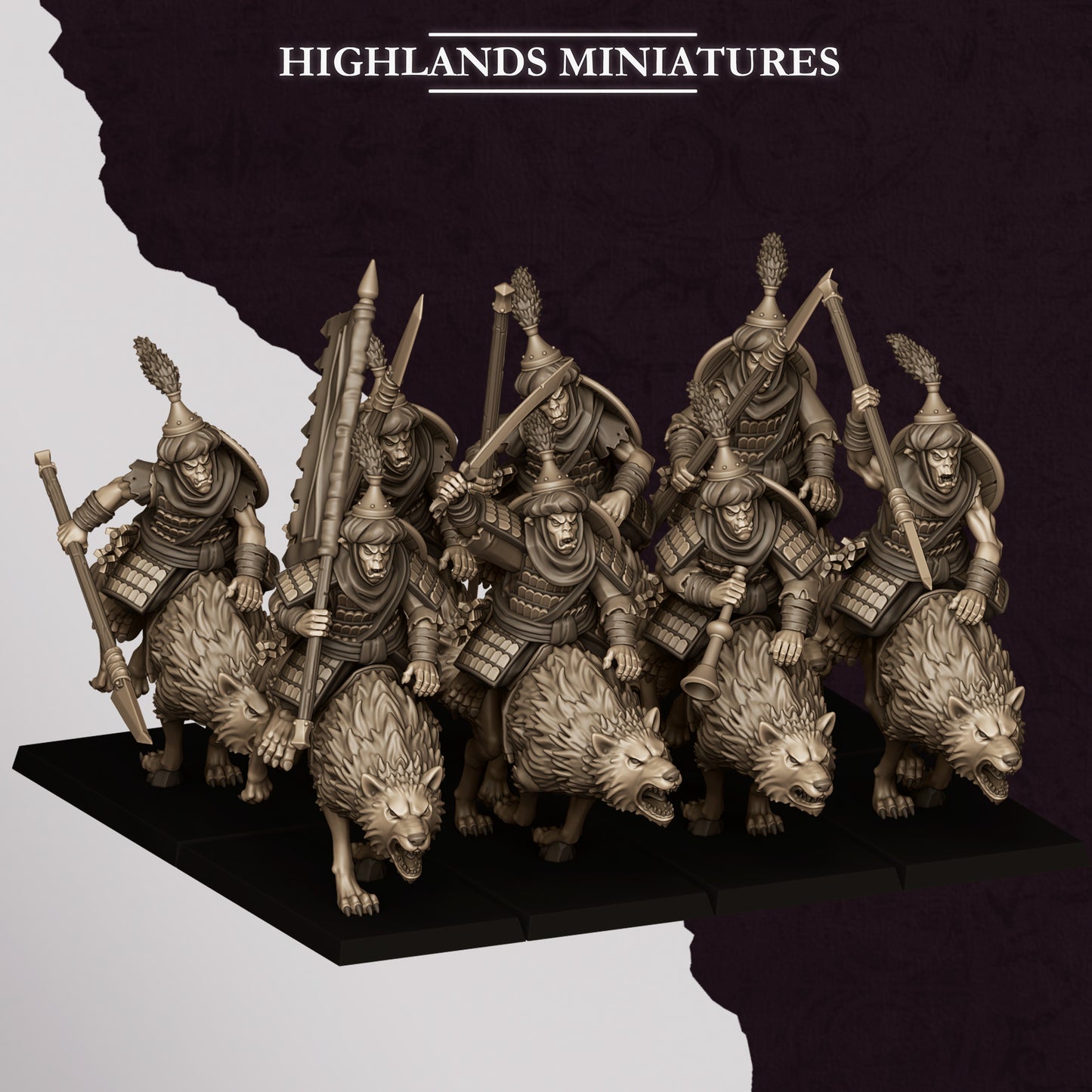 Miniatura Jinetes Hobgoblin Enanos Infernales resina 28mm sin pintar - Drakholm