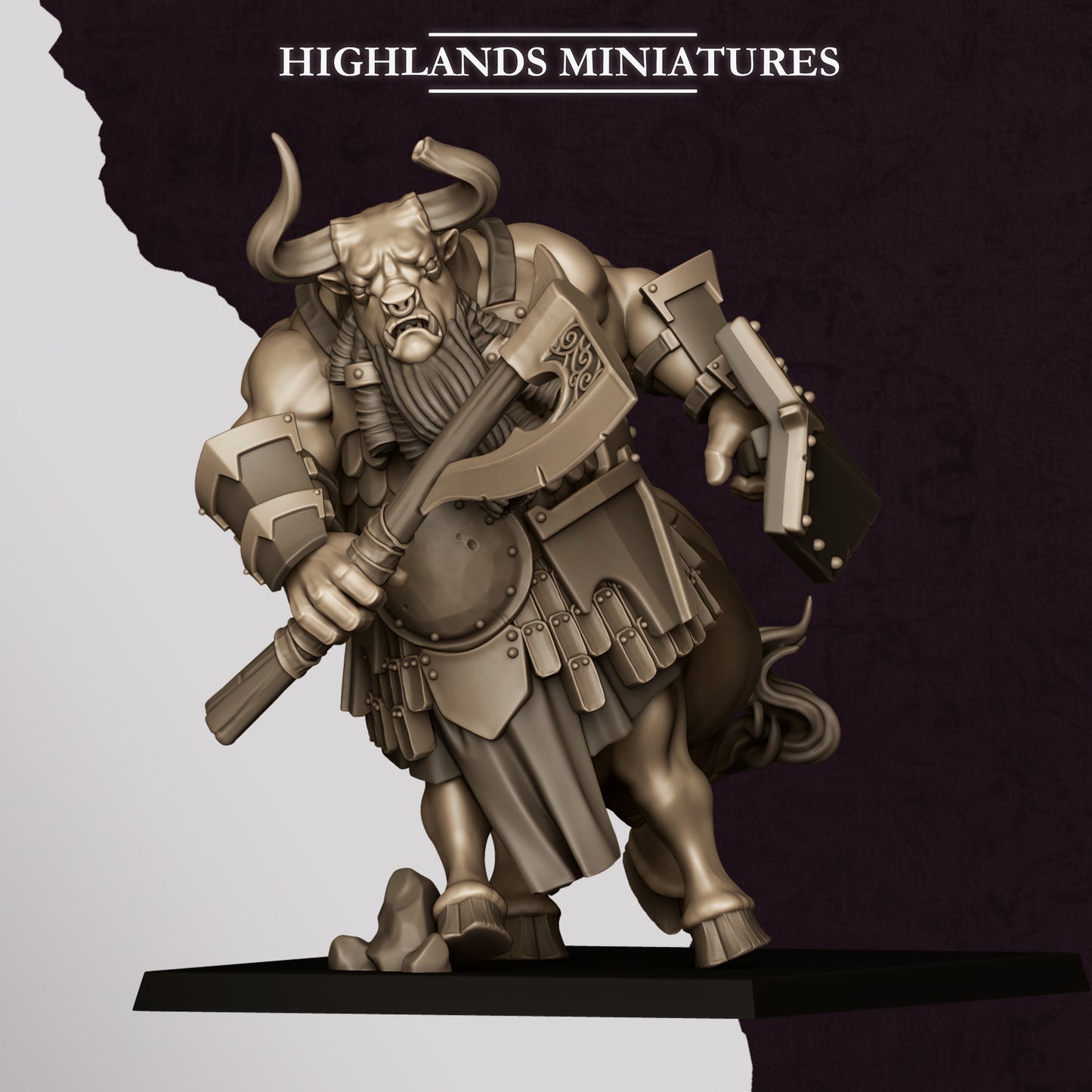 Miniatura Minotauros de Marduk Enanos Infernales resina 28mm sin pintar - Drakholm