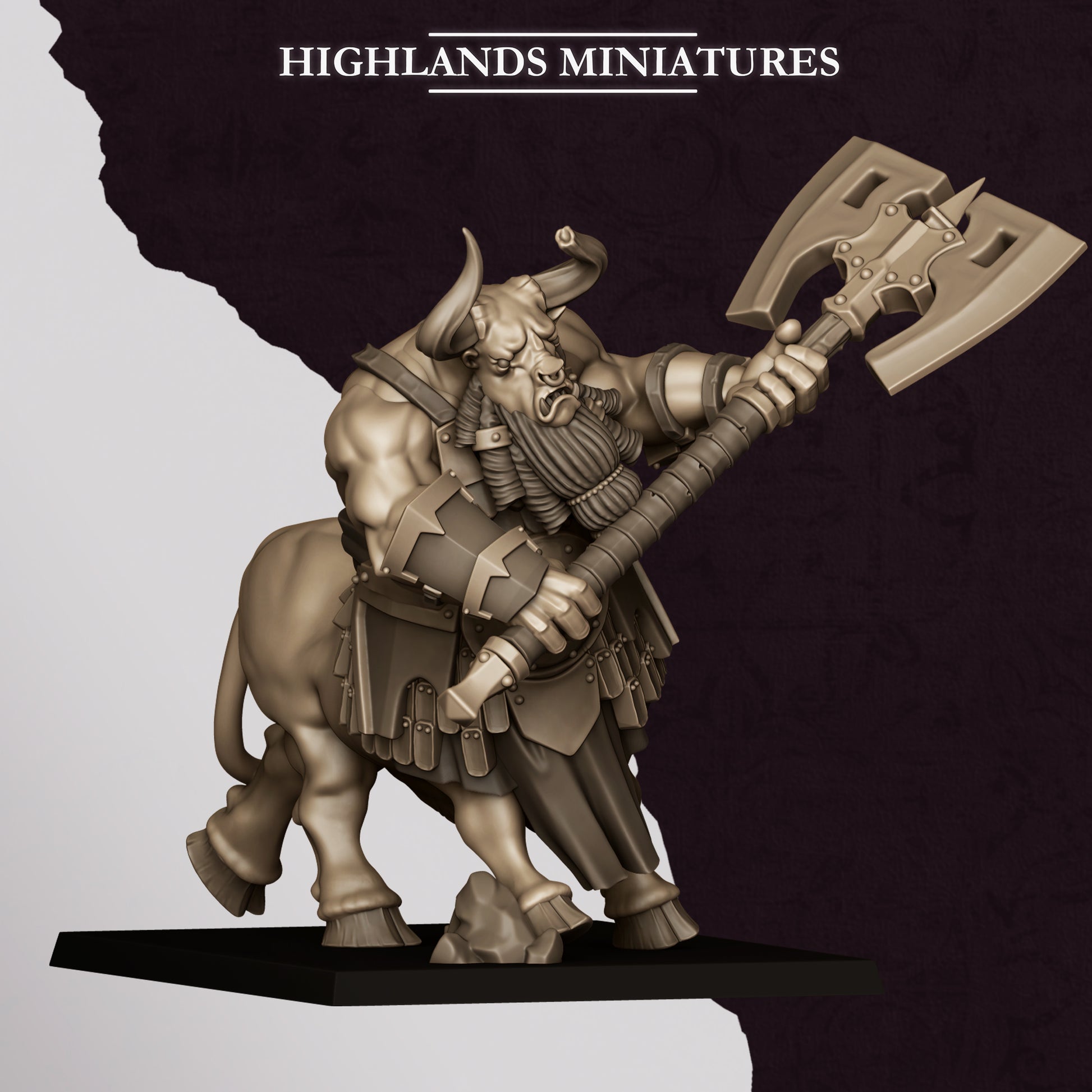 Miniatura Minotauros de Marduk Enanos Infernales resina 28mm sin pintar - Drakholm