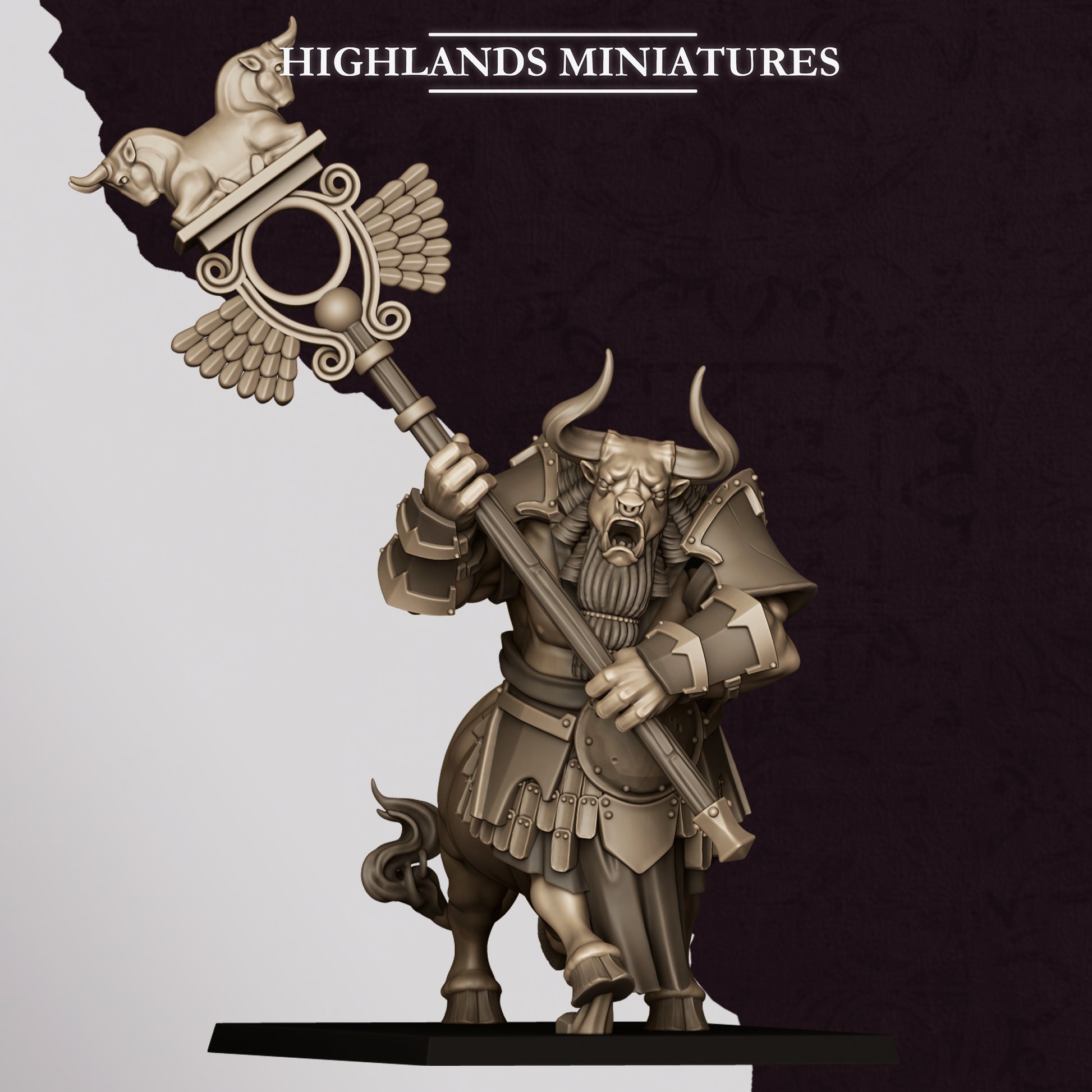Miniatura Minotauros de Marduk Enanos Infernales resina 28mm sin pintar - Drakholm