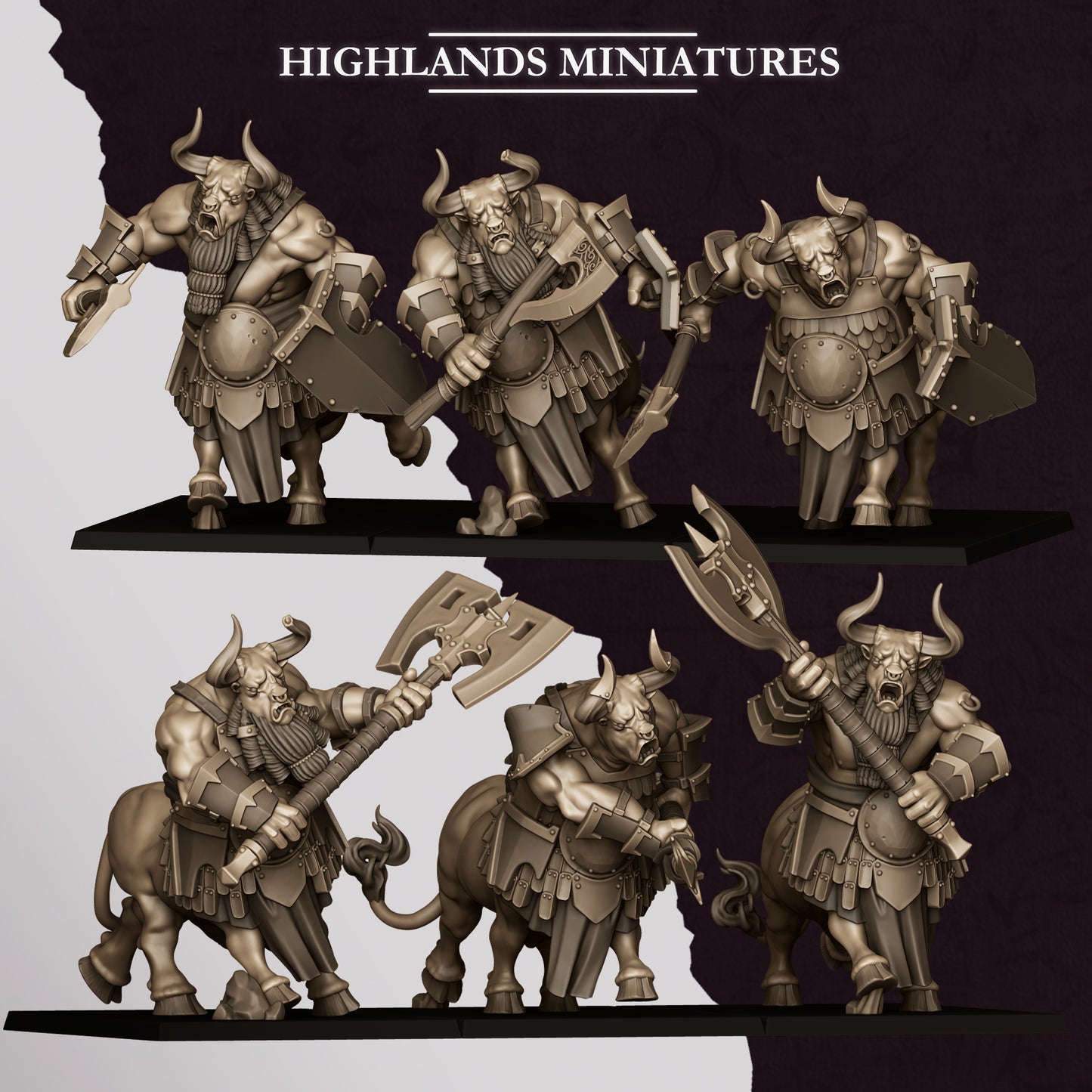 Miniatura Minotauros de Marduk Enanos Infernales resina 28mm sin pintar - Drakholm