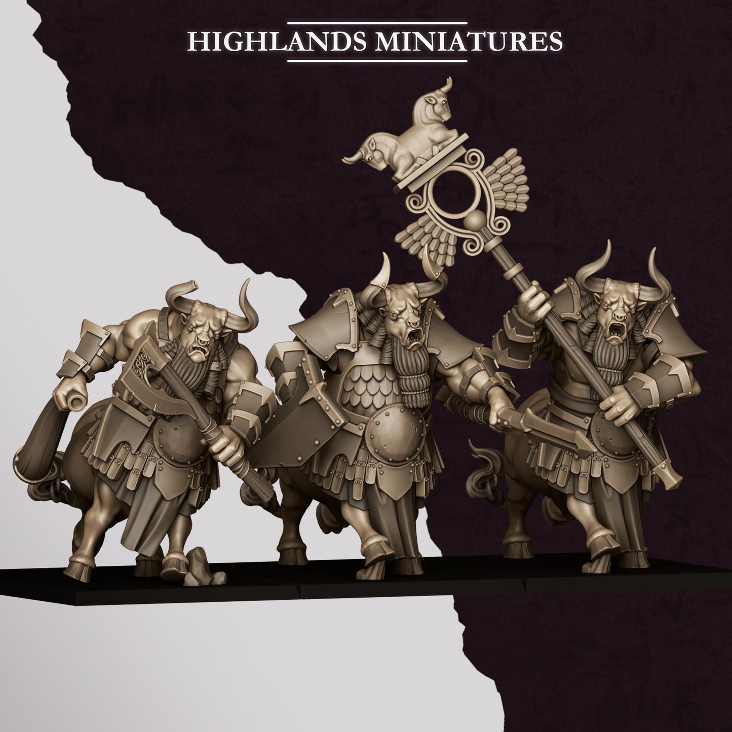 Miniatura Minotauros de Marduk Enanos Infernales resina 28mm sin pintar - Drakholm