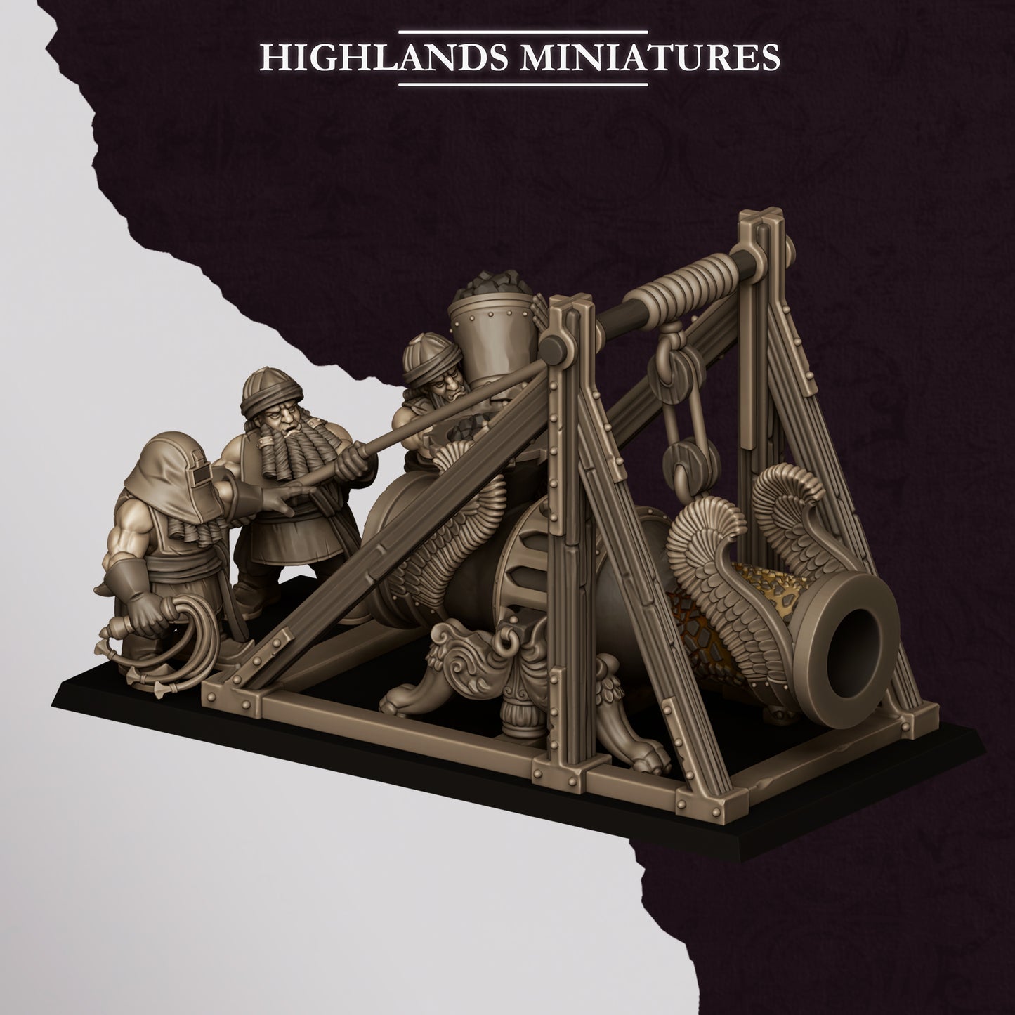 Miniatura Cañón de Marduk Enanos Infernales resina 28mm sin pintar - Drakholm