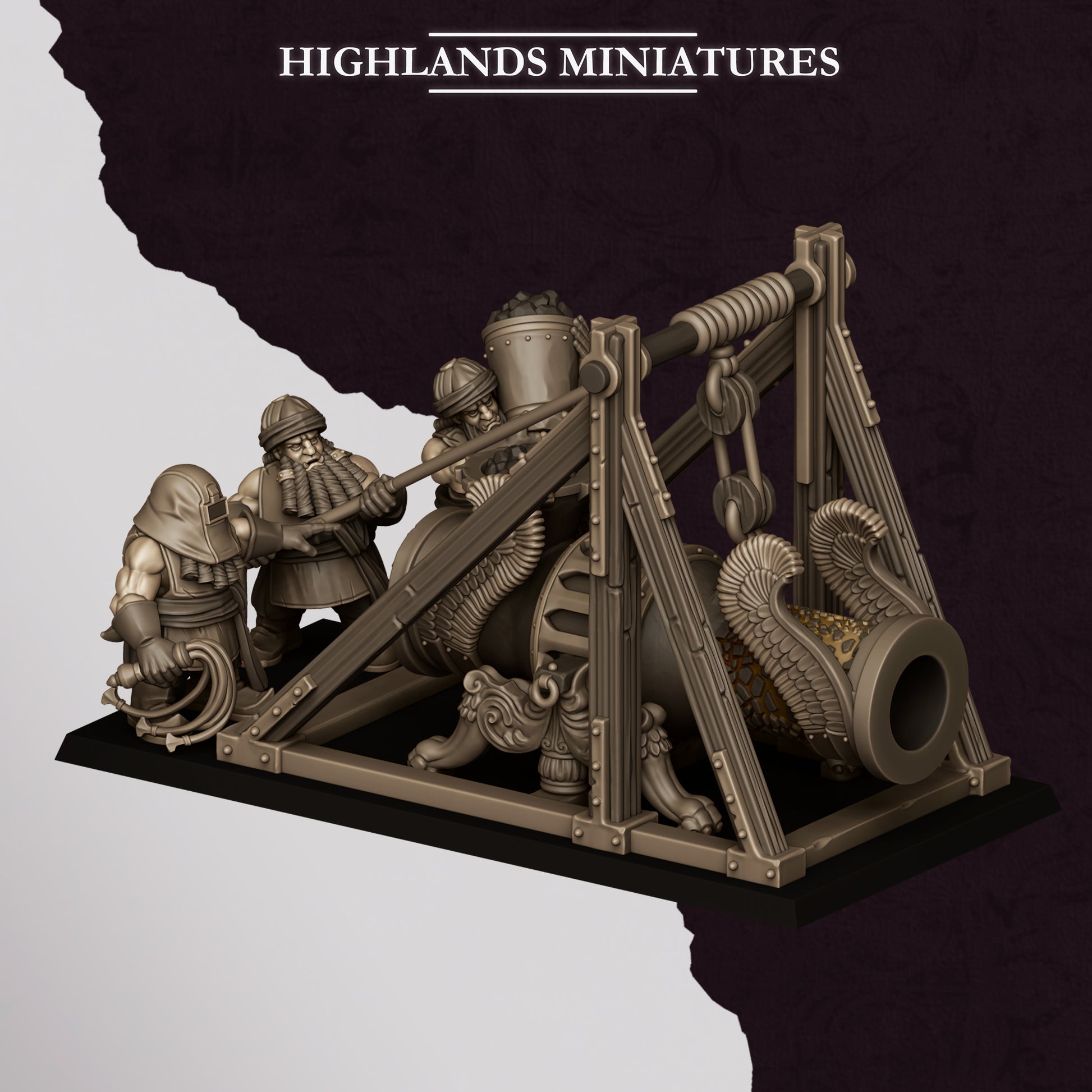 Miniatura Cañón de Marduk Enanos Infernales resina 28mm sin pintar - Drakholm