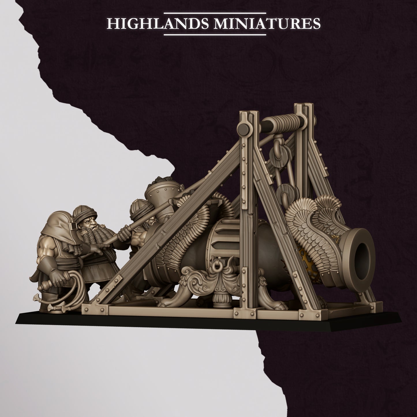 Miniatura Cañón de Marduk Enanos Infernales resina 28mm sin pintar - Drakholm