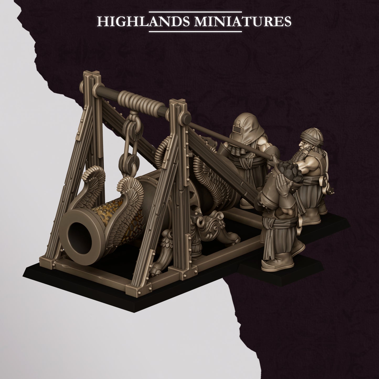 Miniatura Cañón de Marduk Enanos Infernales resina 28mm sin pintar - Drakholm